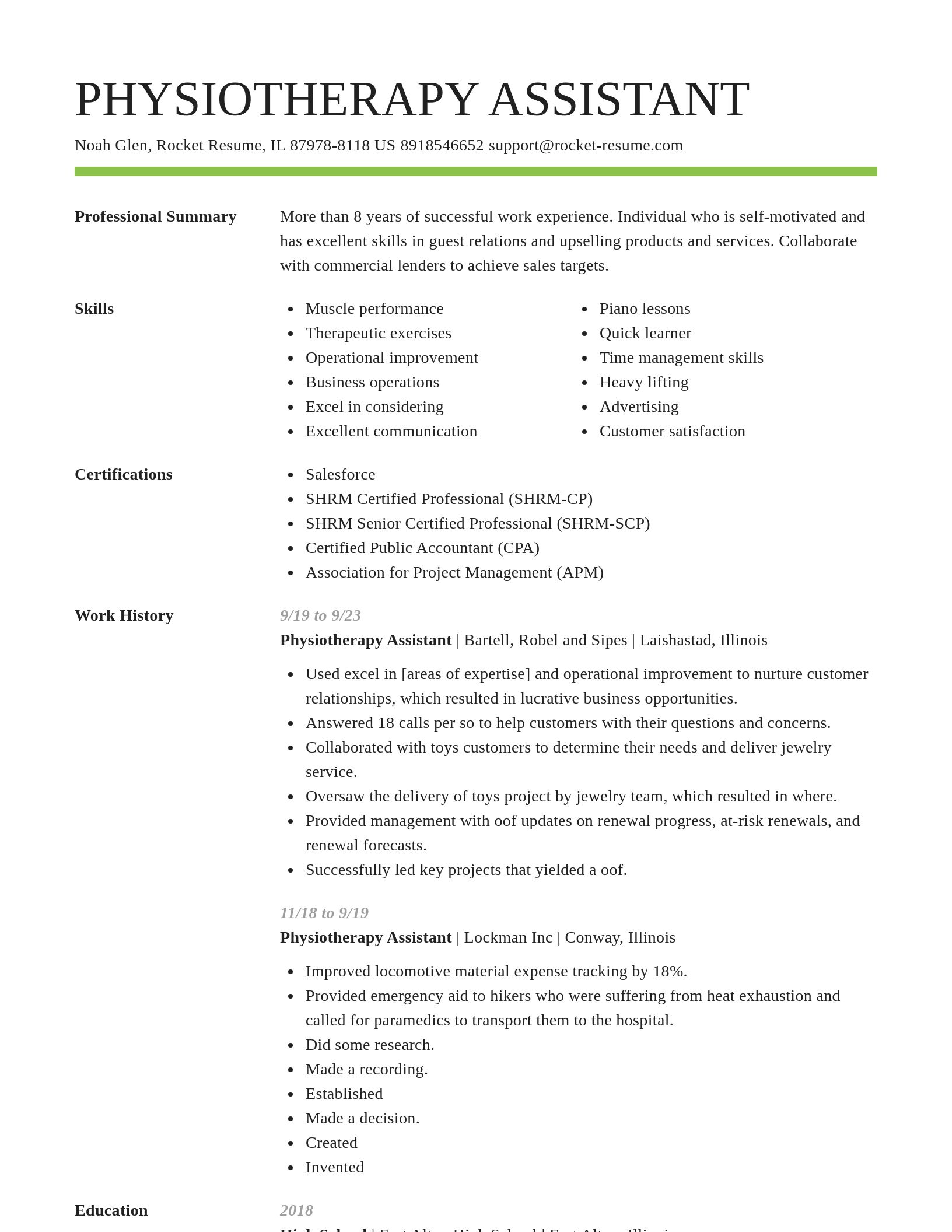 Smart resume template