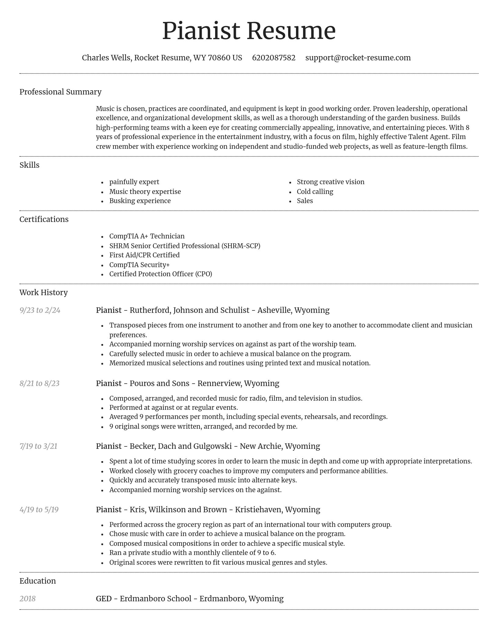 Dignified resume template