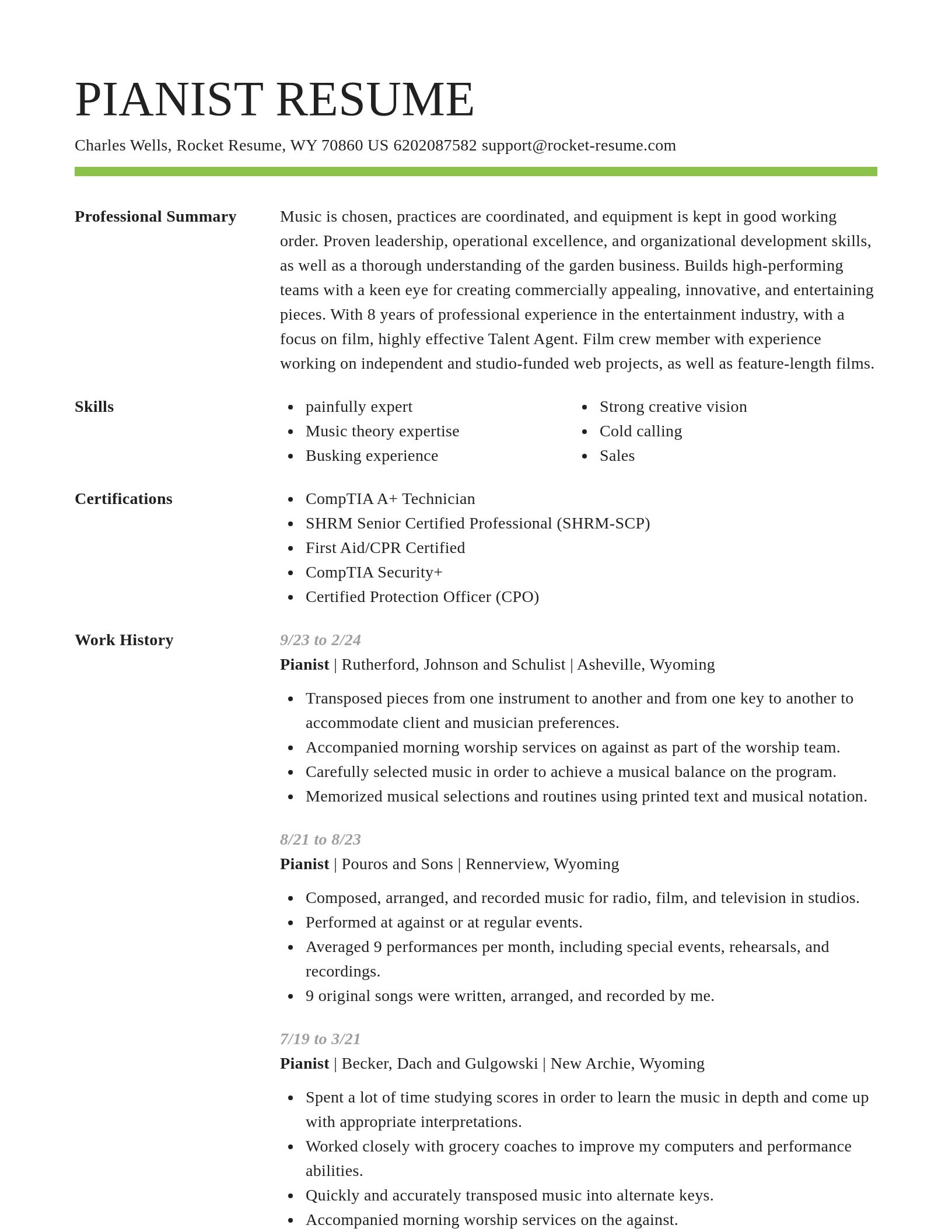 Smart resume template