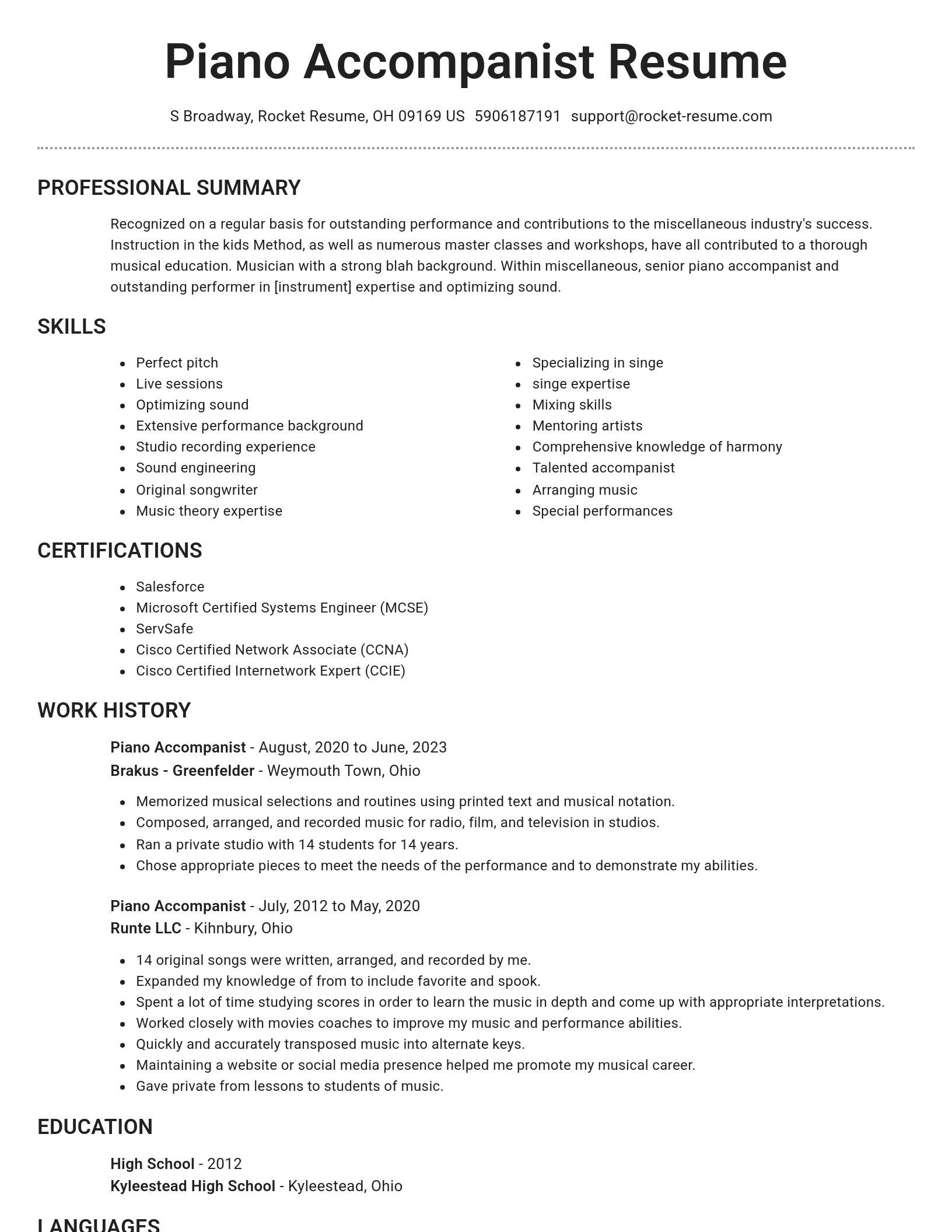 Brilliant resume template
