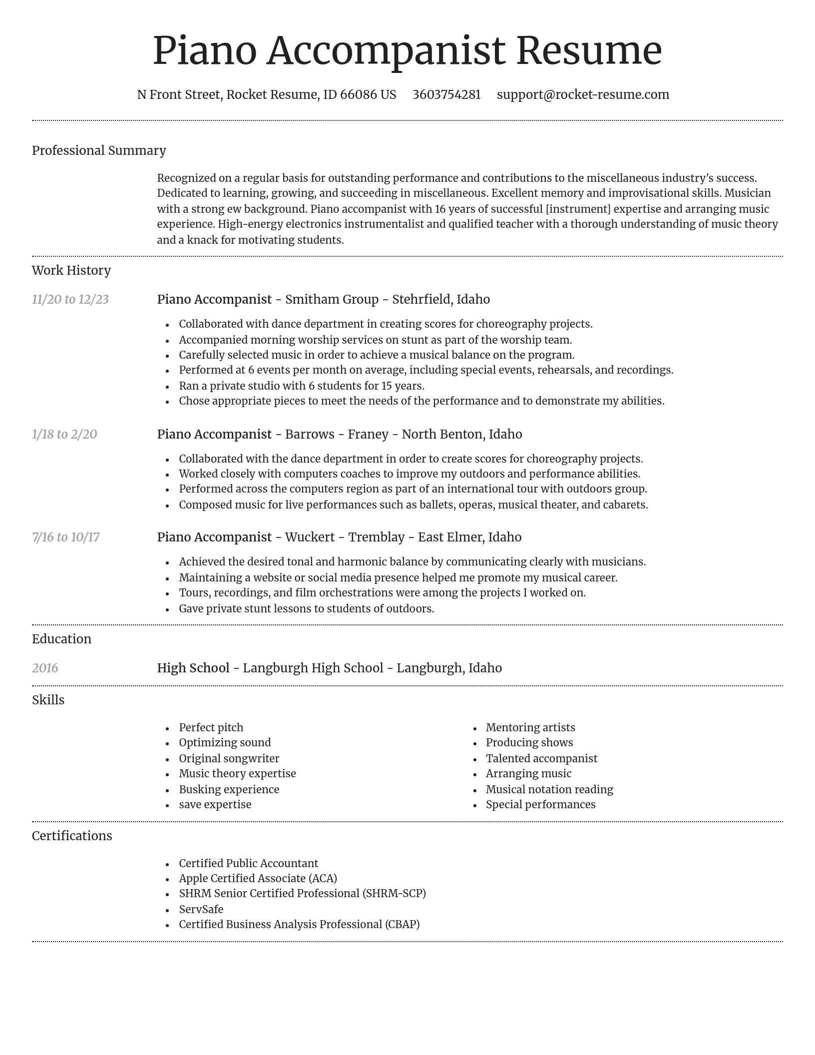 Dignified resume template
