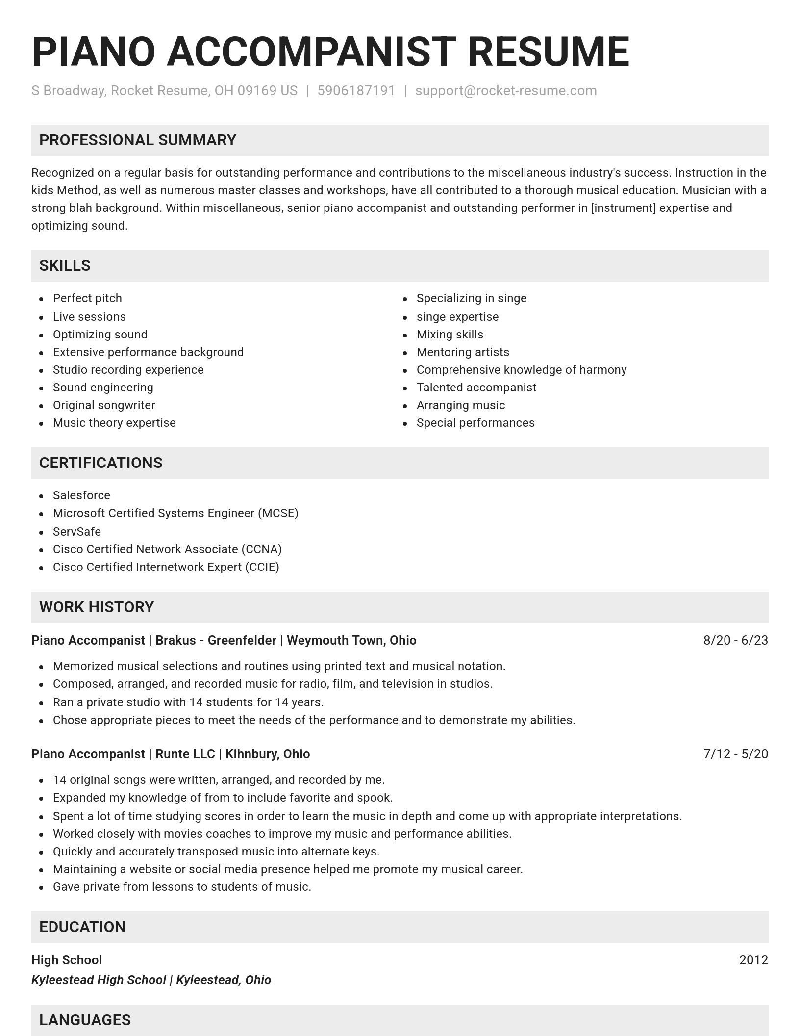 Genius resume template