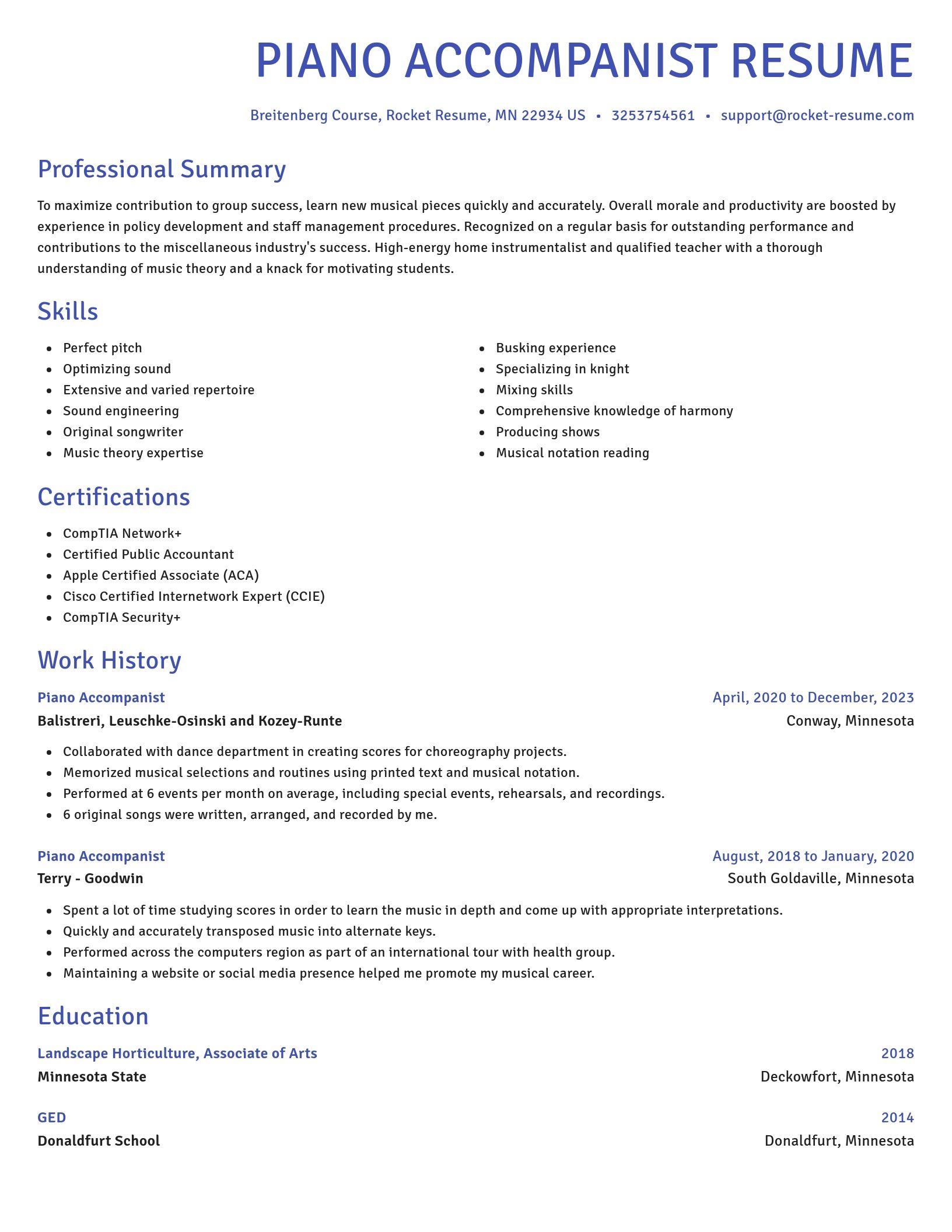 Novel resume template