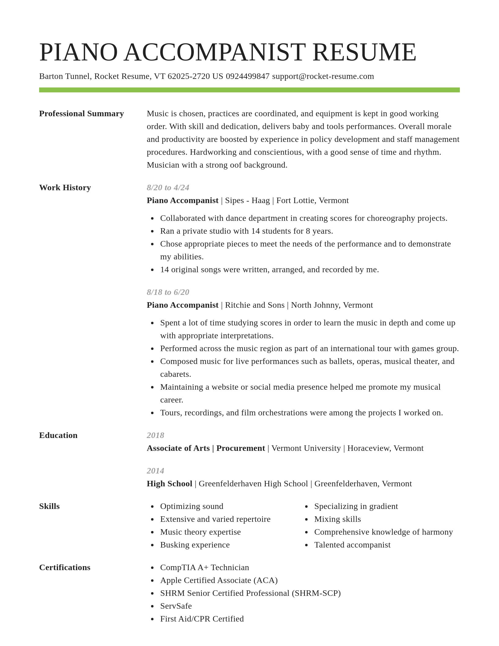Smart resume template