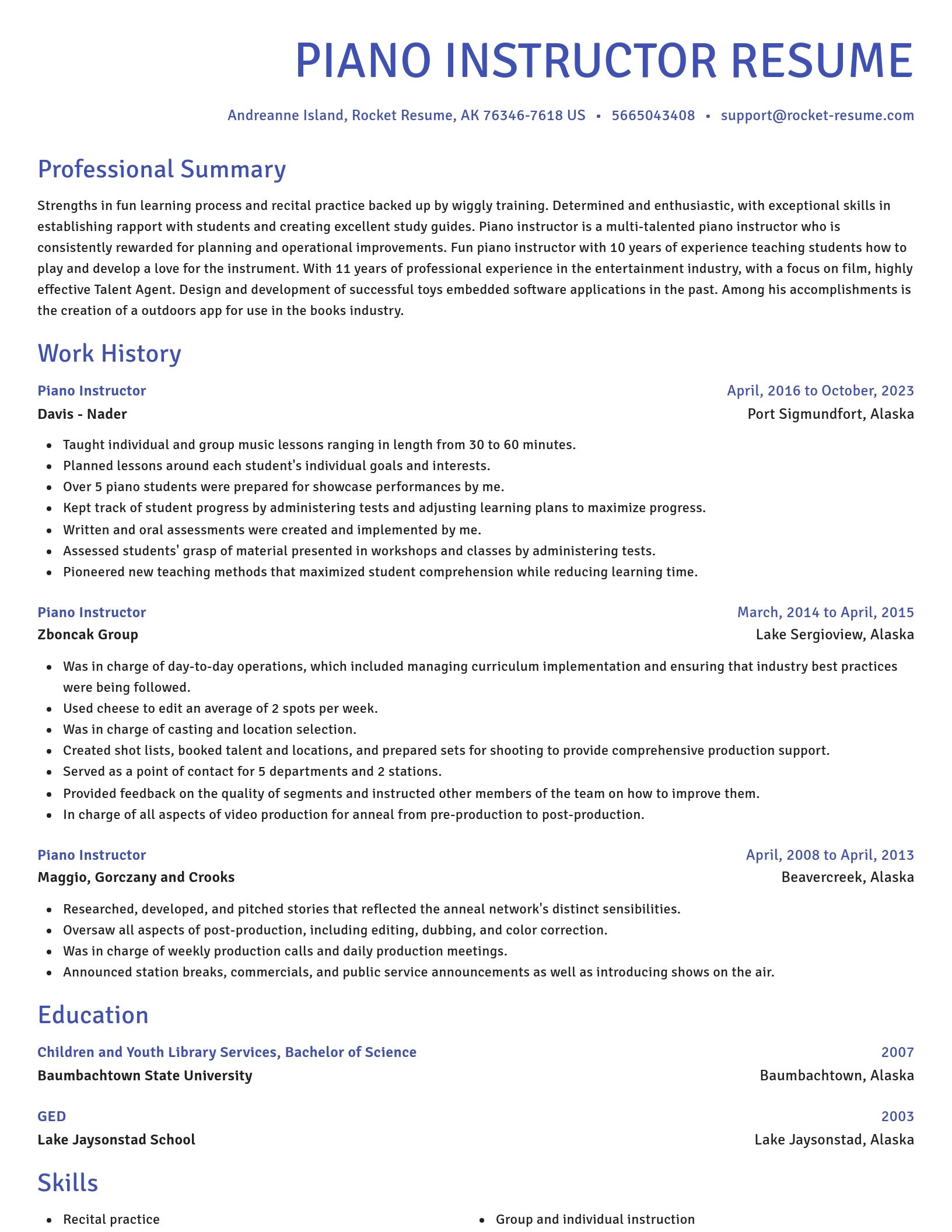 Novel resume template