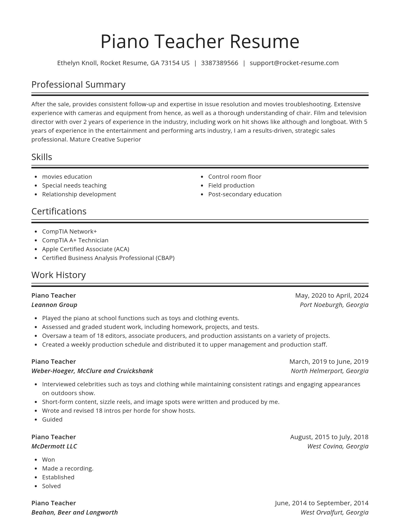 Spotlight resume template