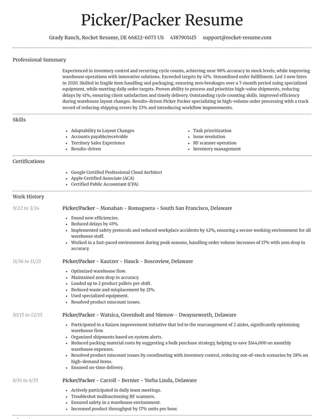 Dignified resume template