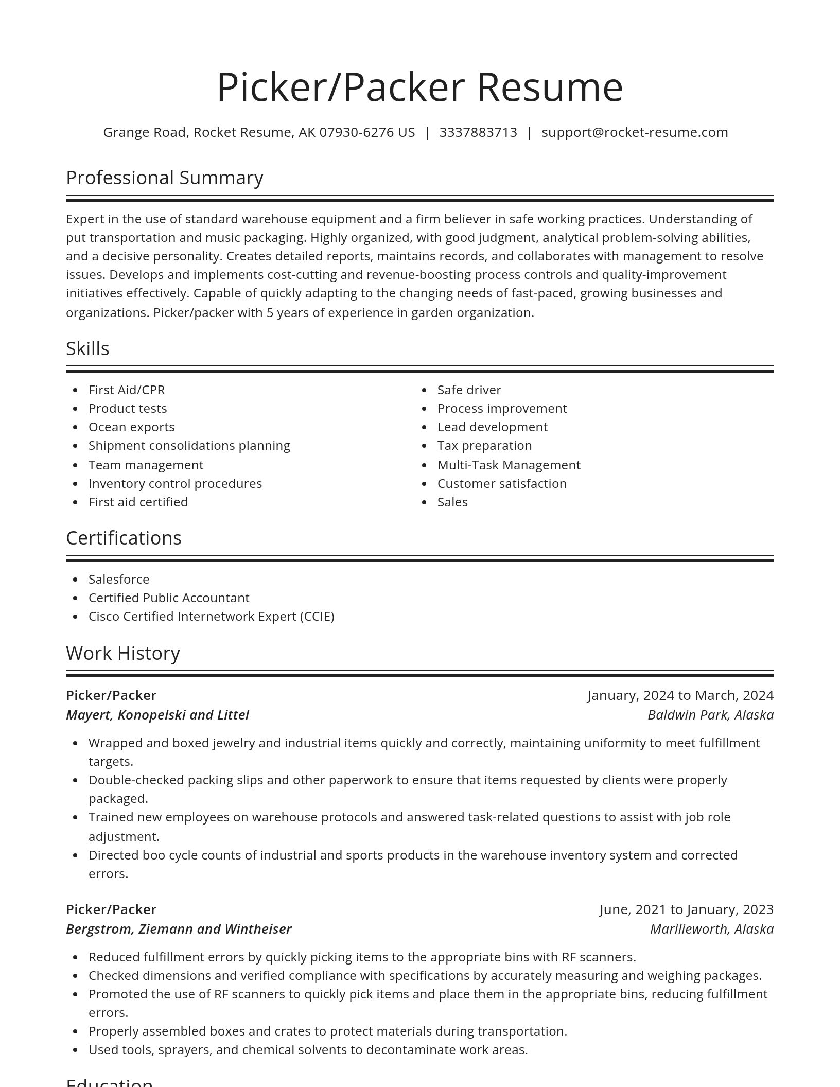 Spotlight resume template