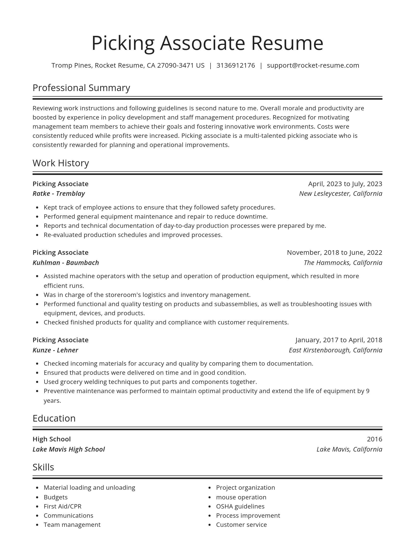 Spotlight resume template
