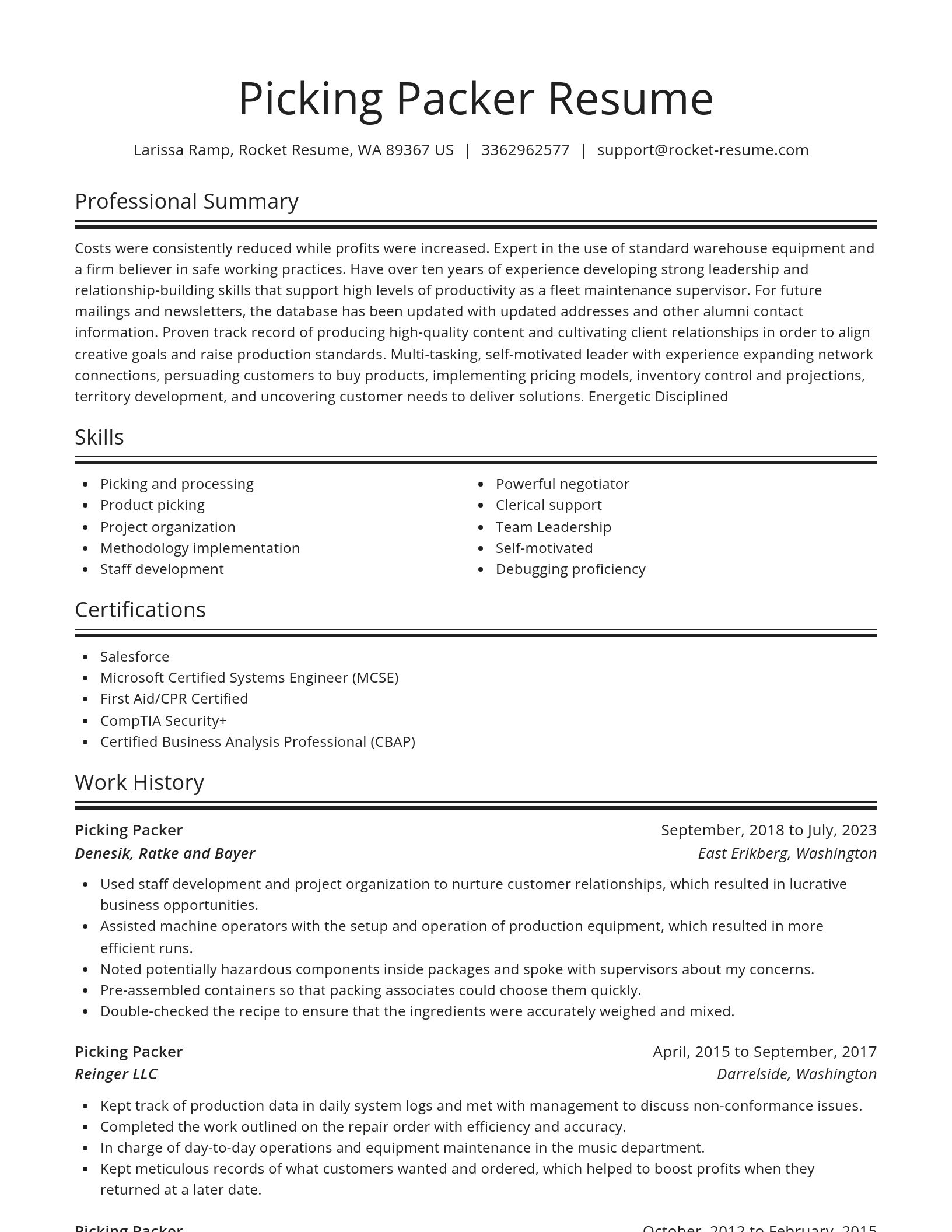 Spotlight resume template