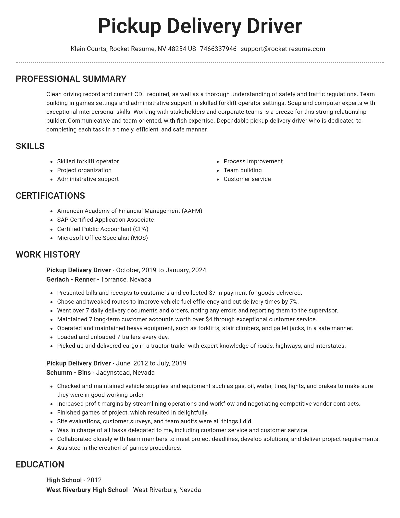 Brilliant resume template