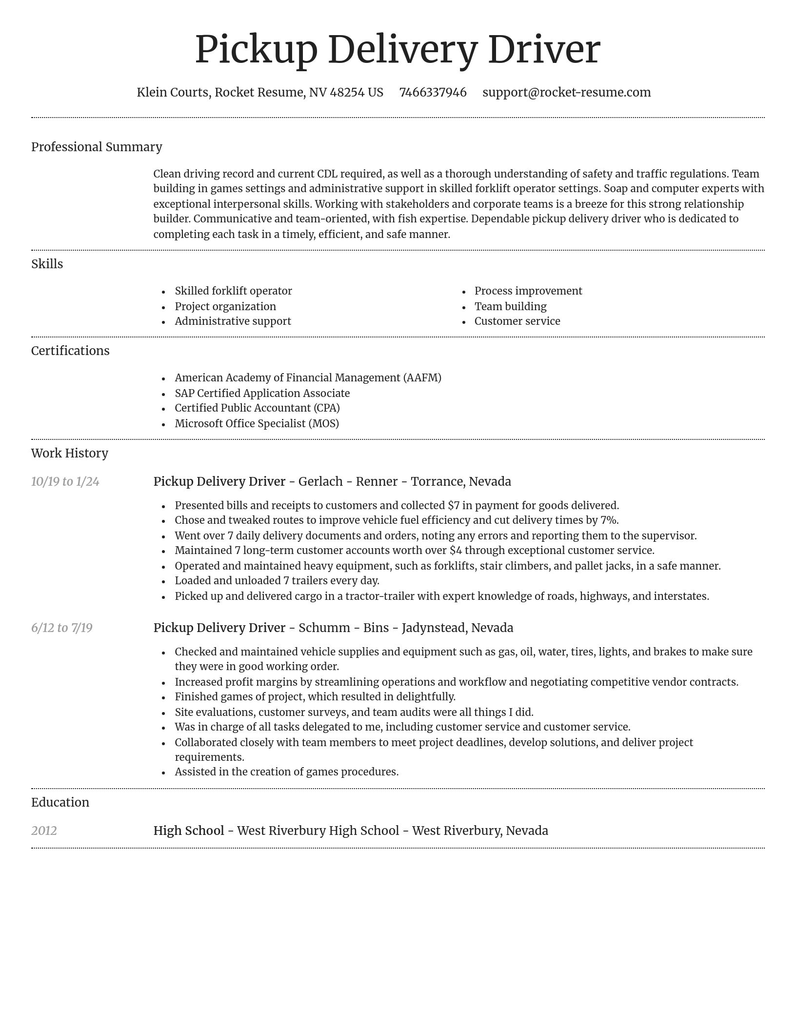 Dignified resume template