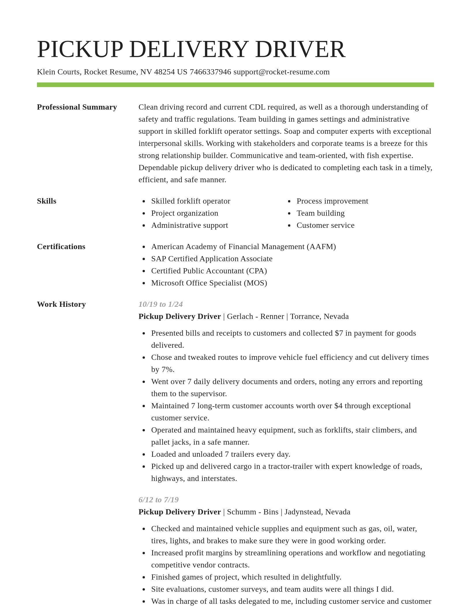 Smart resume template