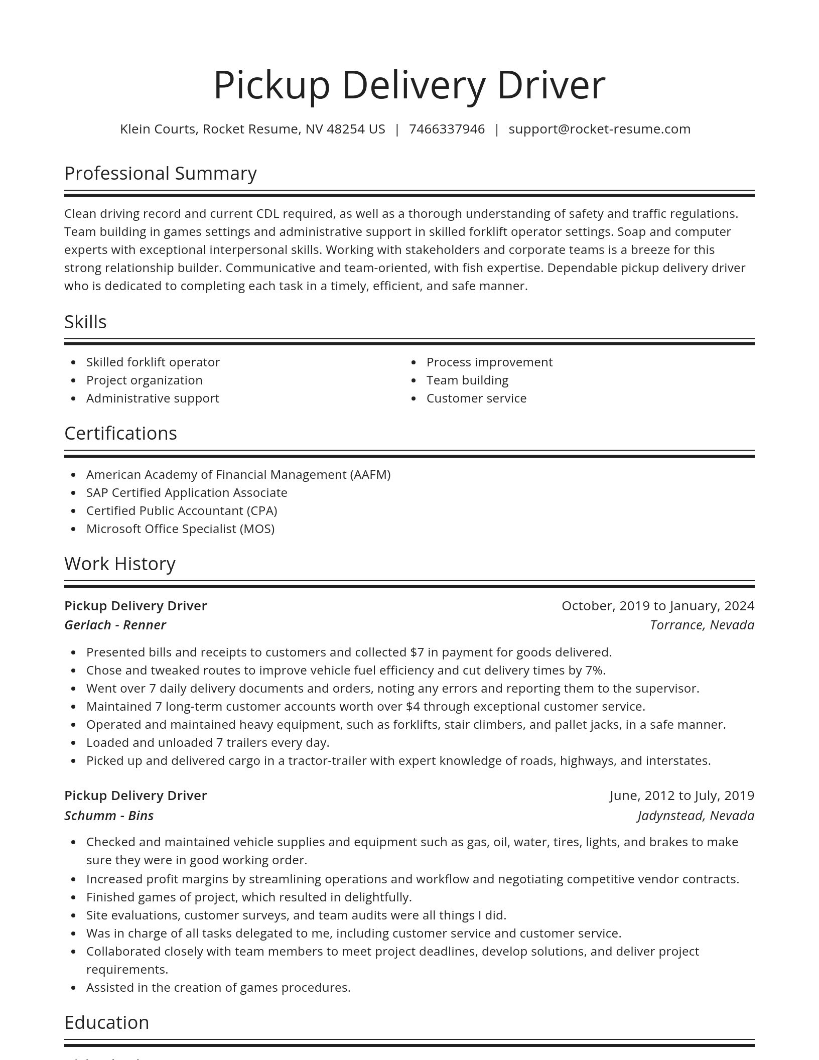 Spotlight resume template