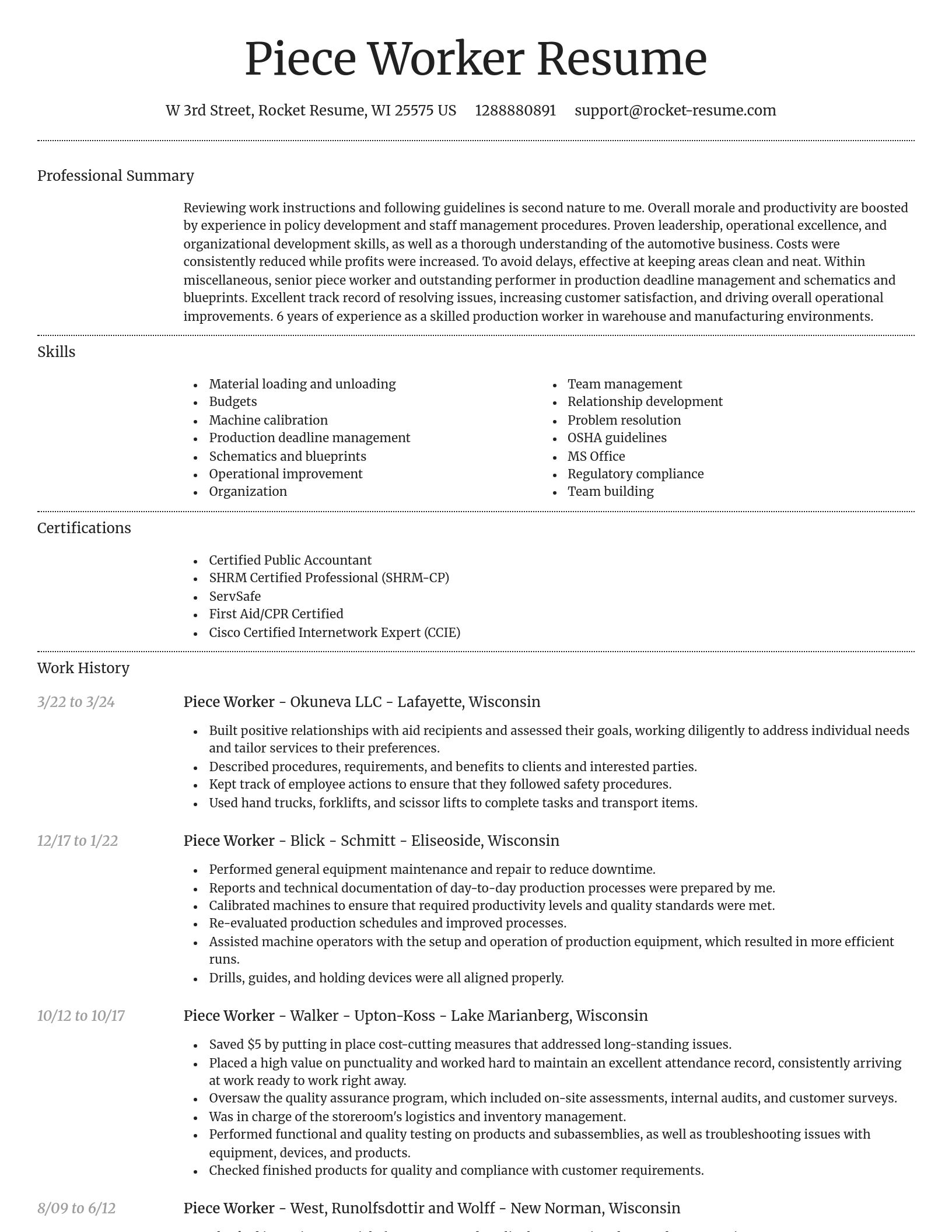 Dignified resume template