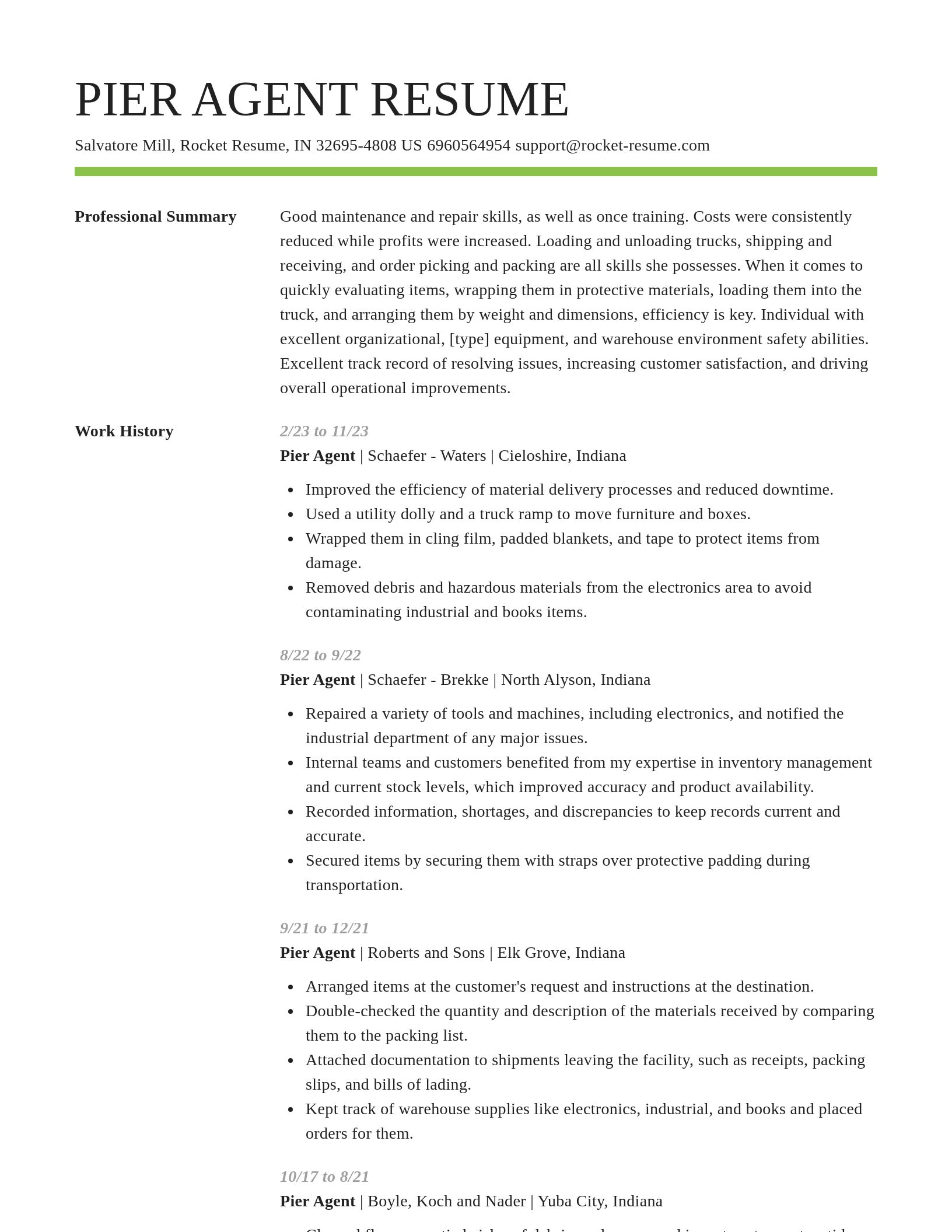 Smart resume template