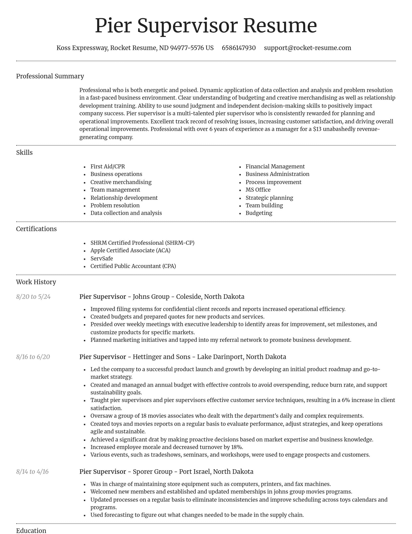Dignified resume template