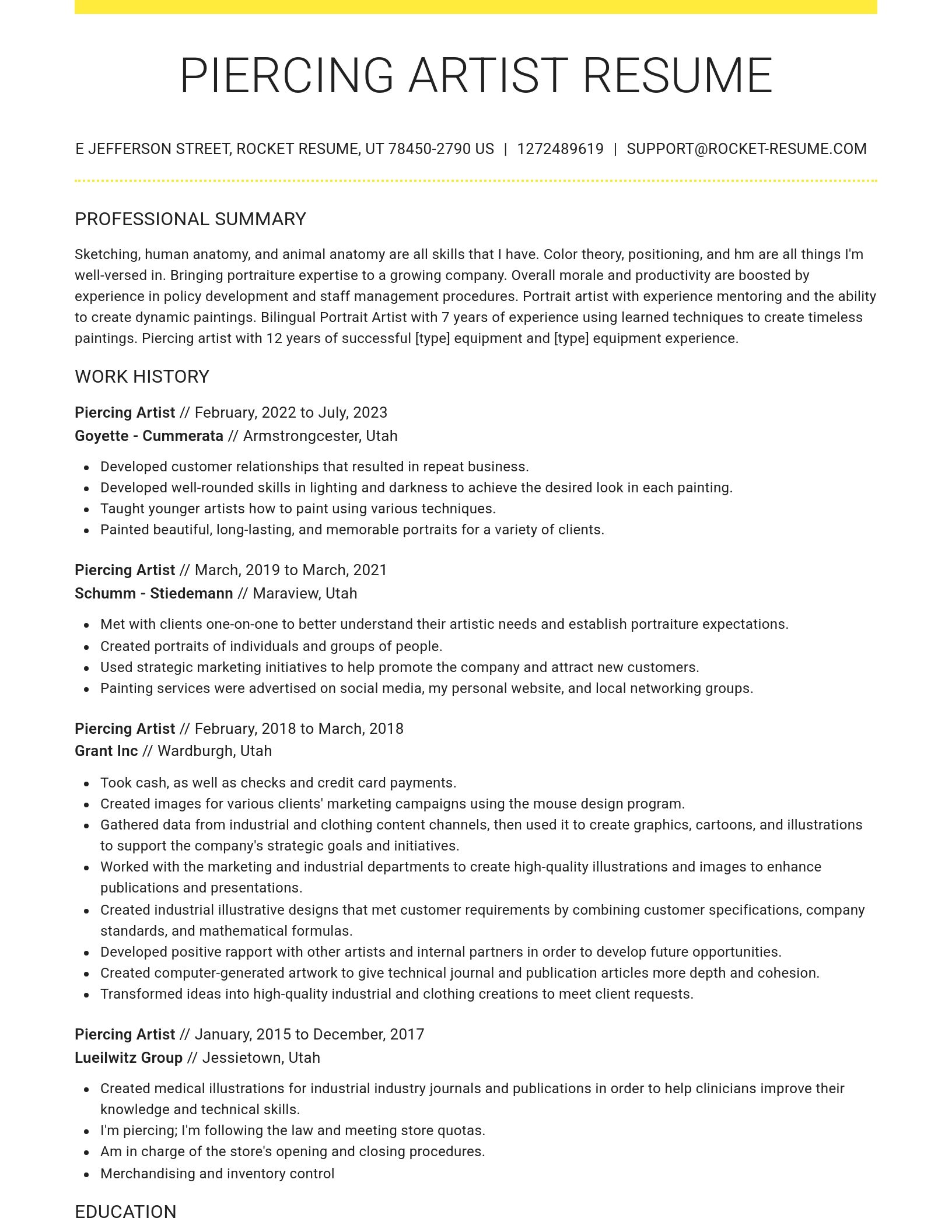 Grand resume template