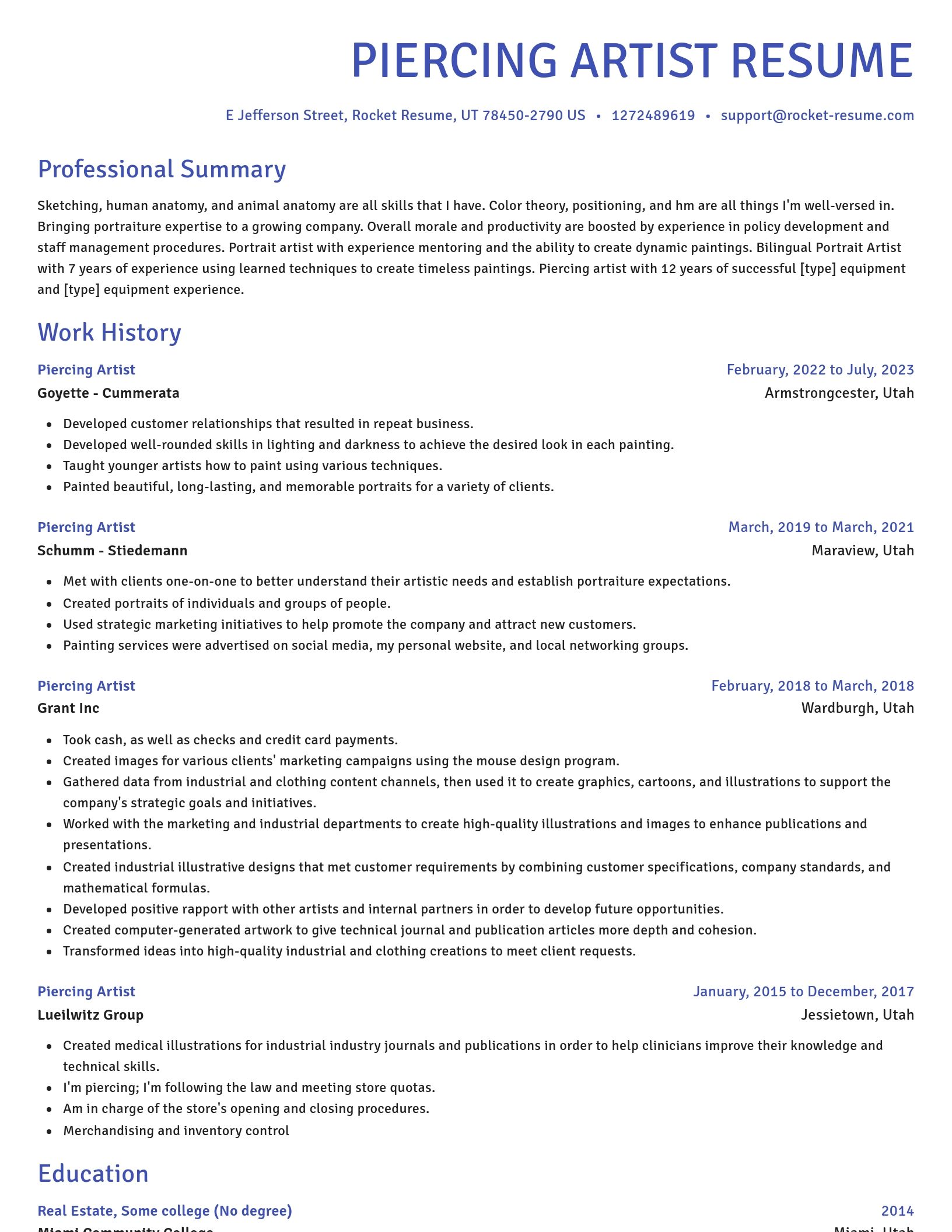 Novel resume template