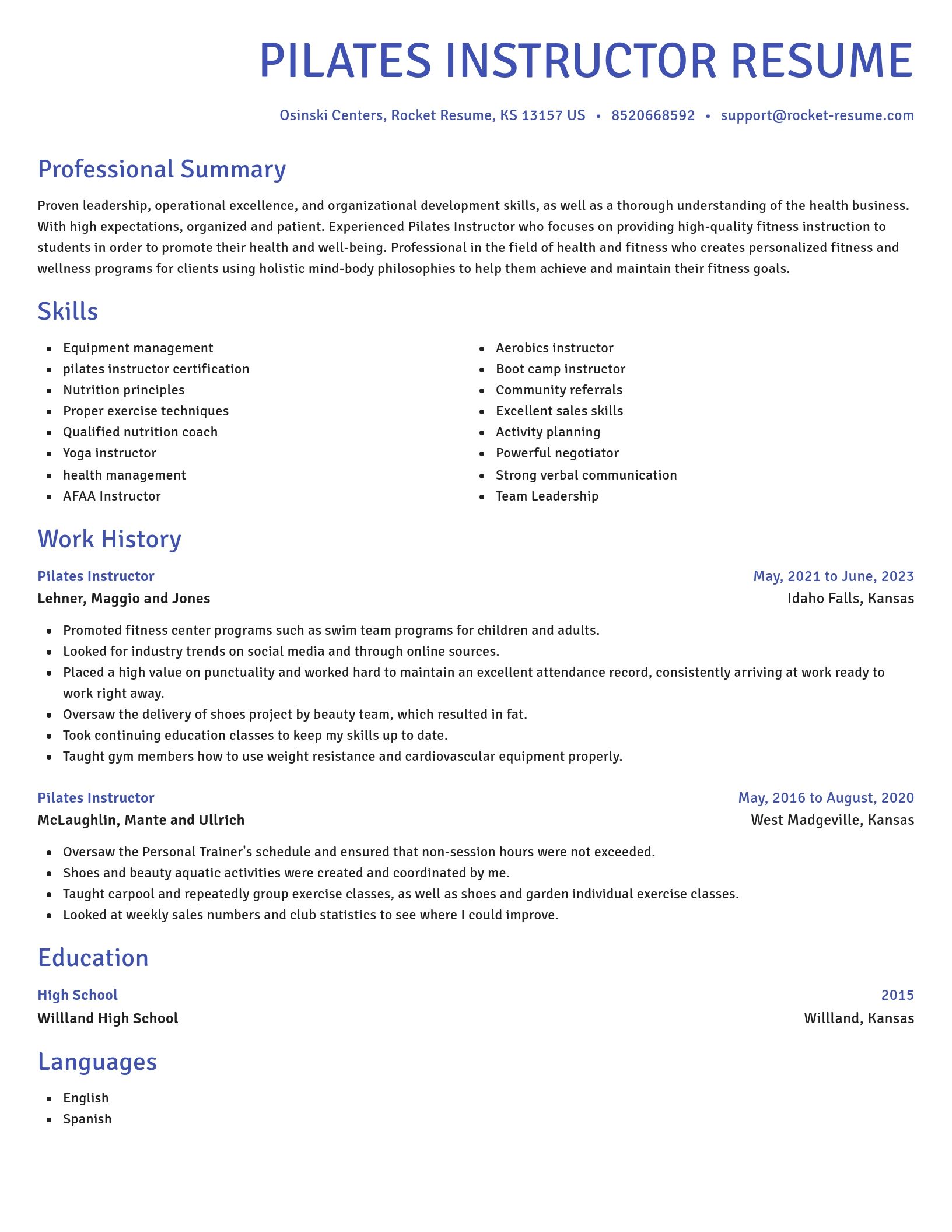 Novel resume template