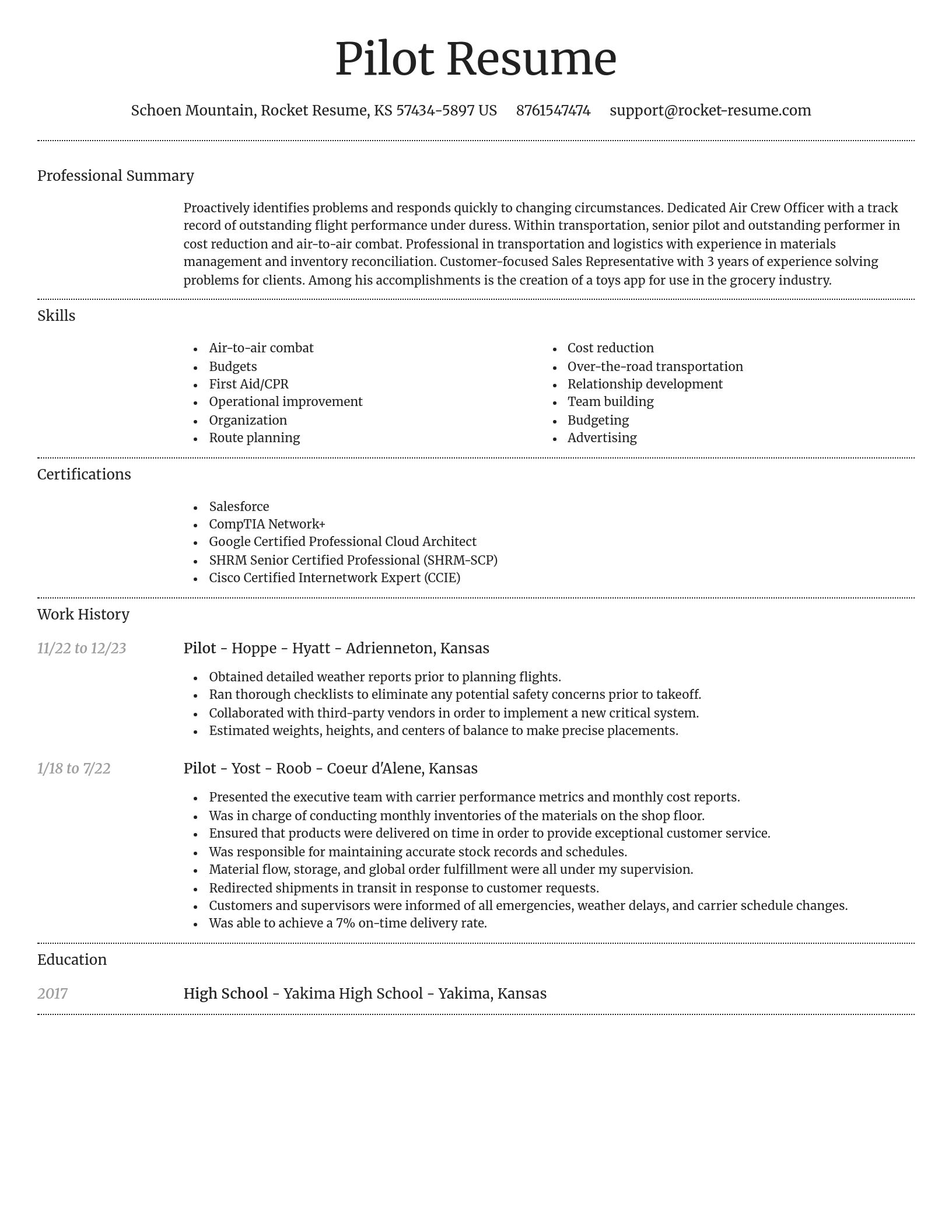 Dignified resume template