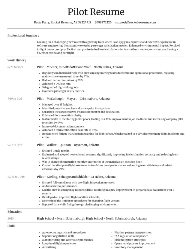 Dignified resume template