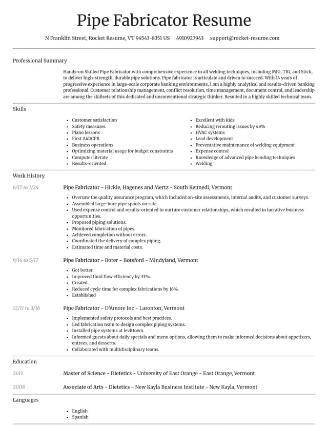 Dignified resume template