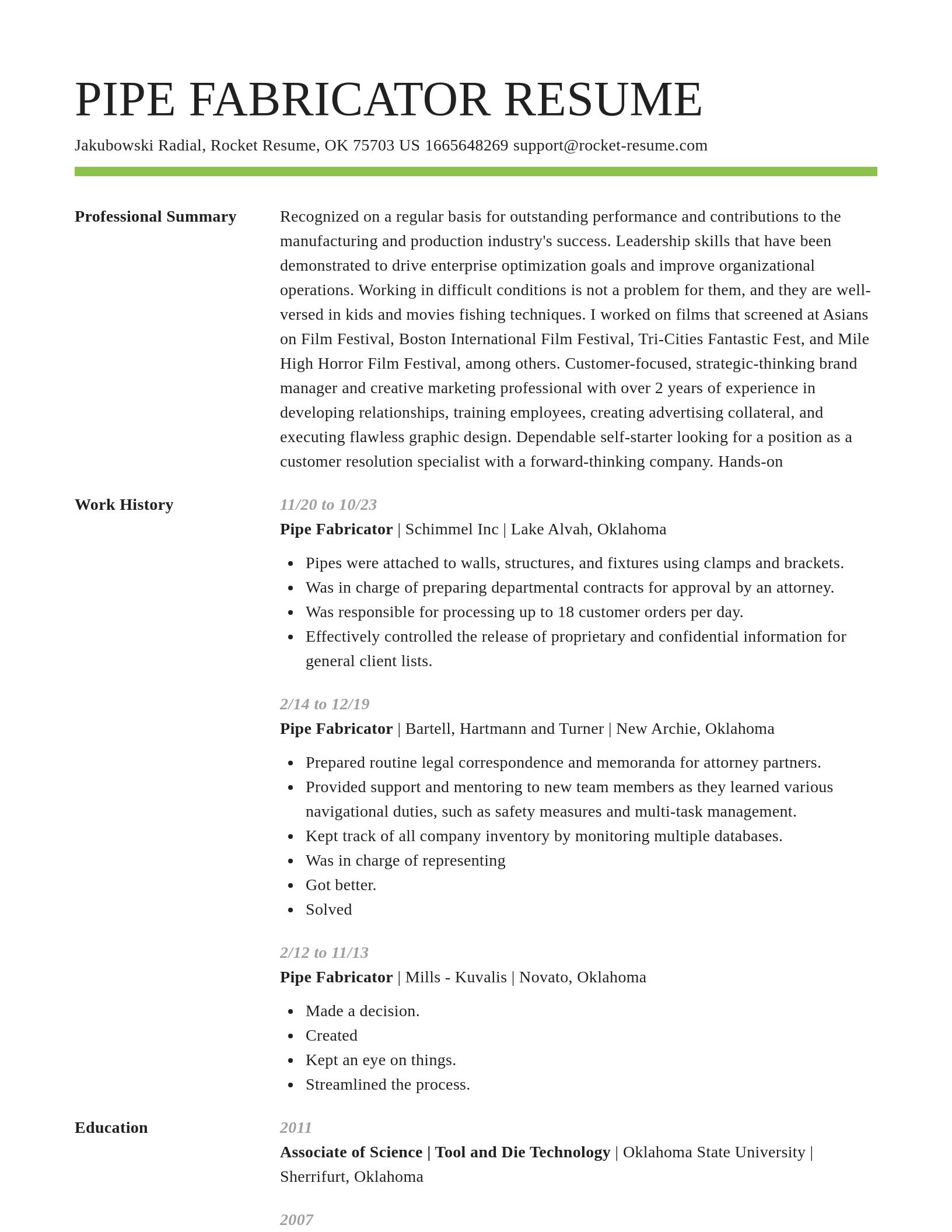 Smart resume template