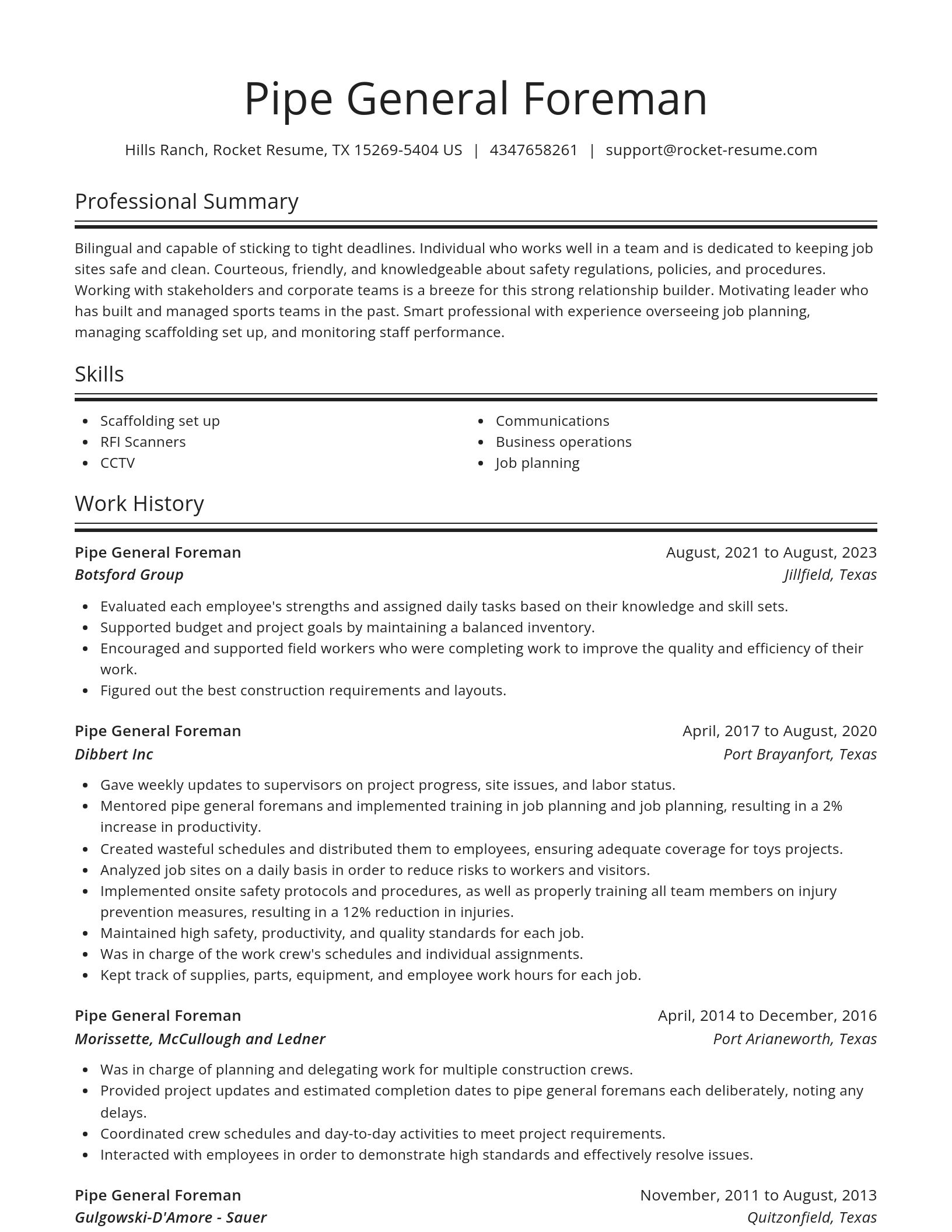 Spotlight resume template