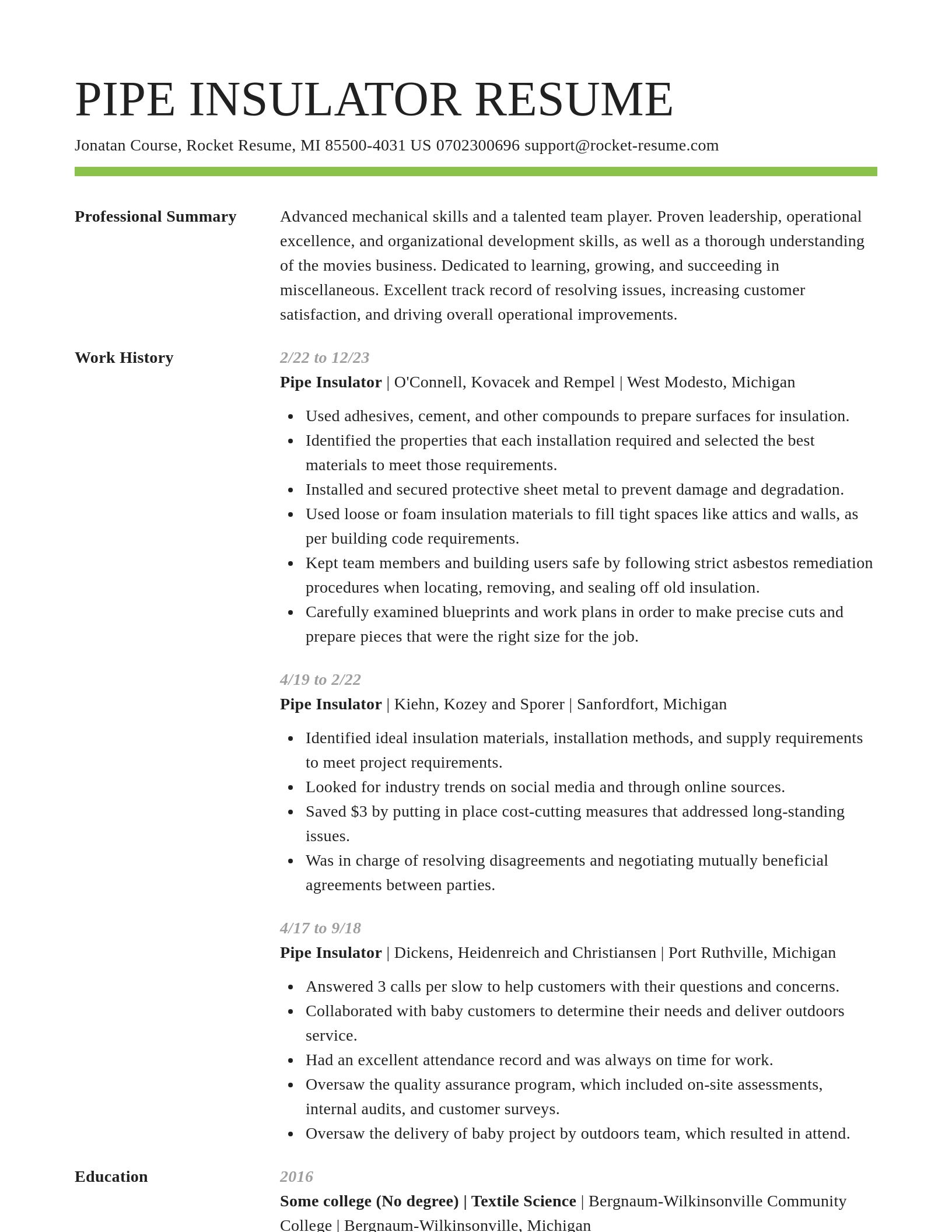 Smart resume template