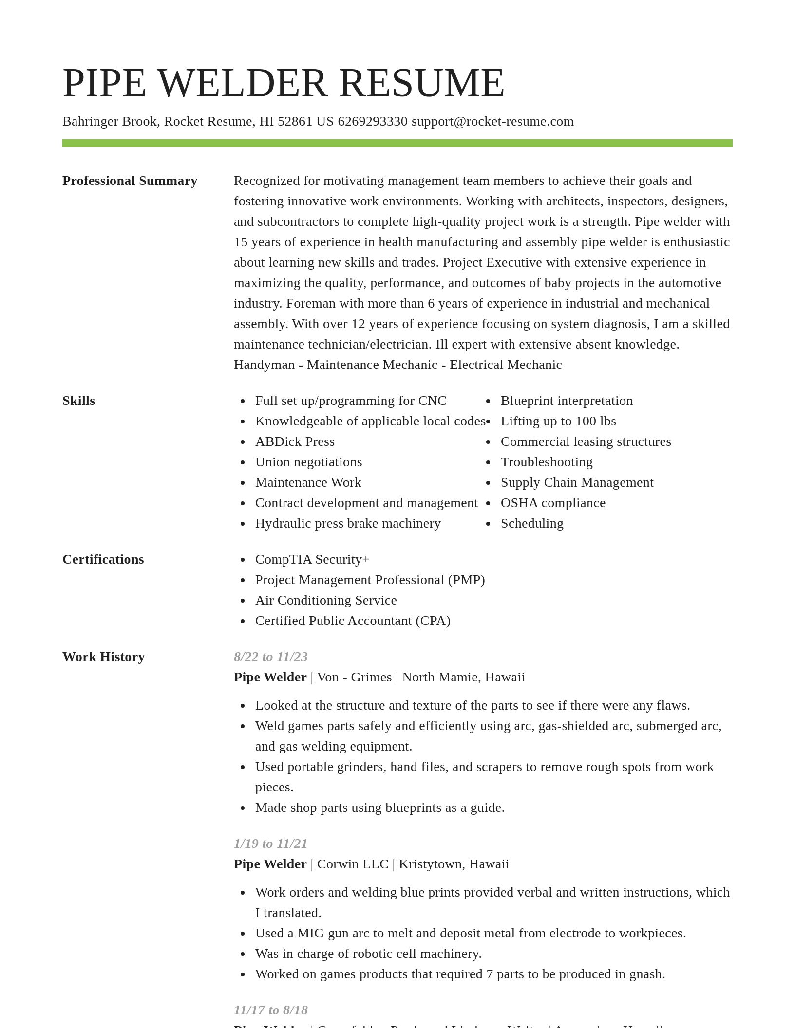 Smart resume template