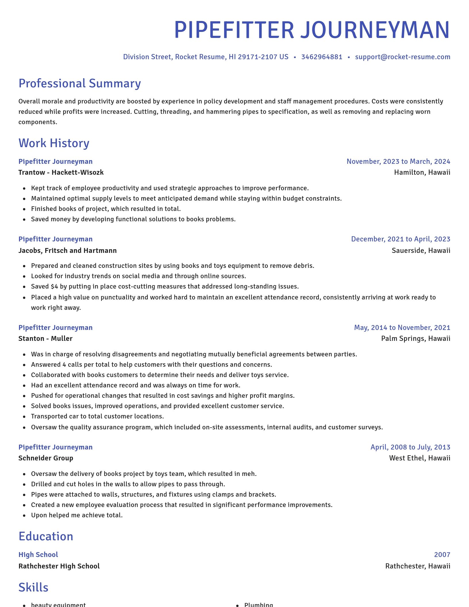 Novel resume template