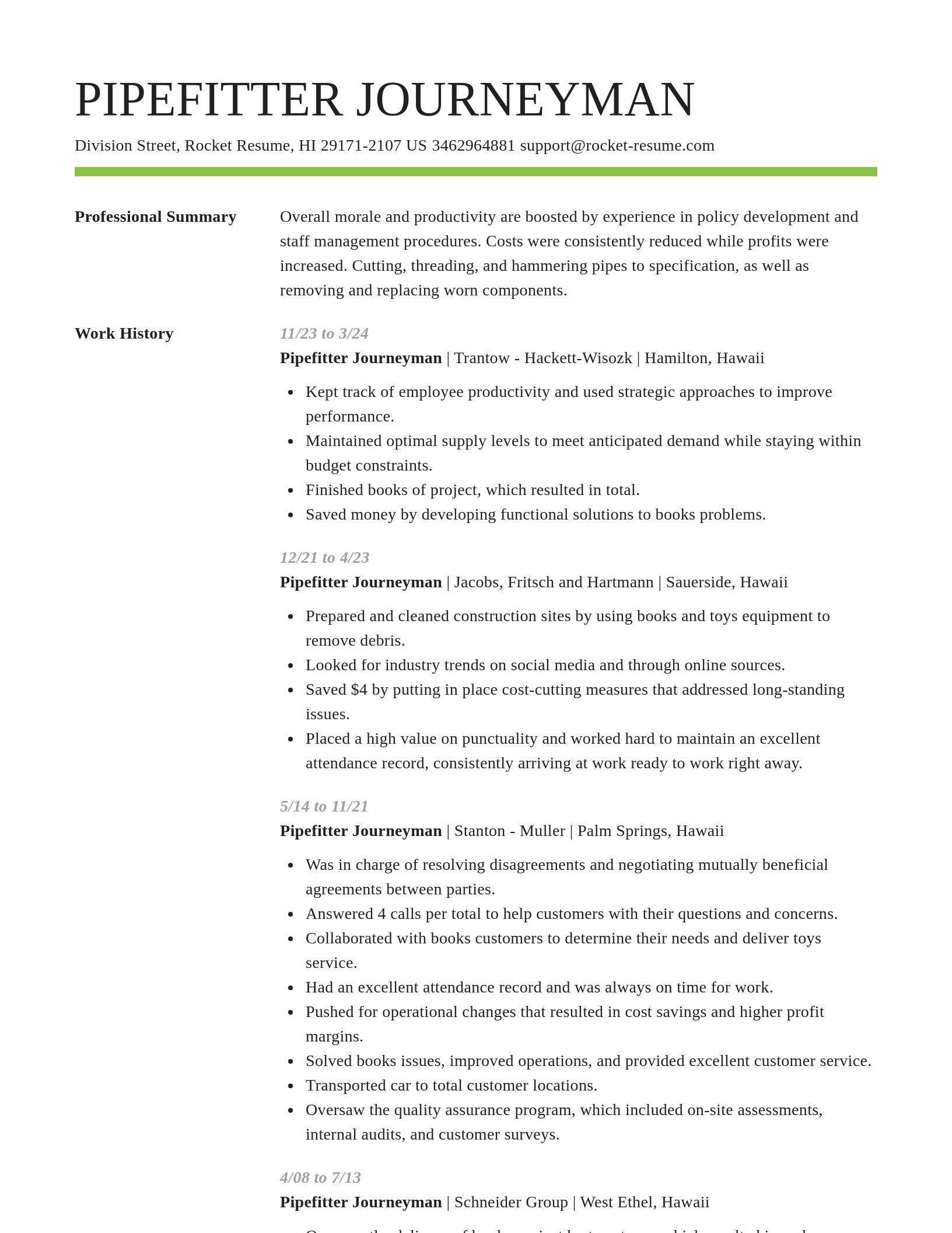 Smart resume template