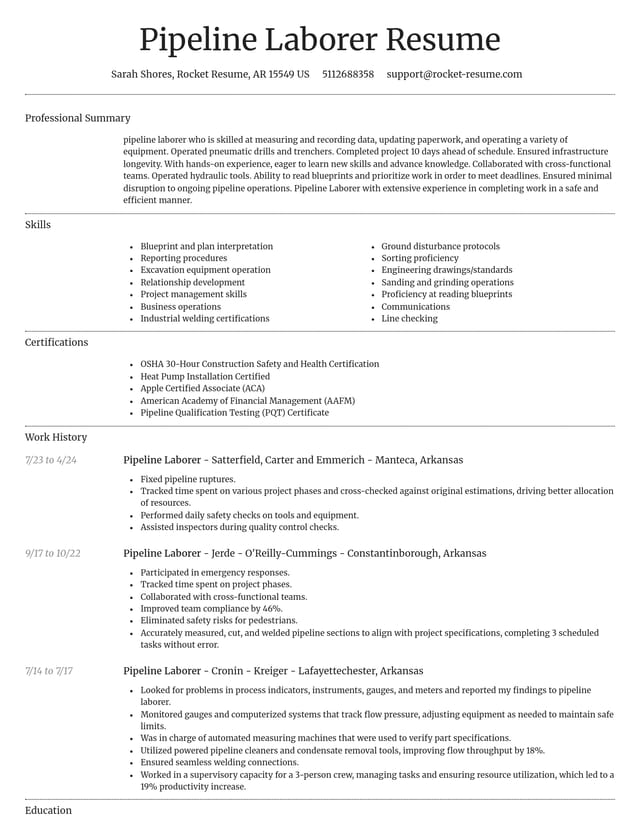 Dignified resume template