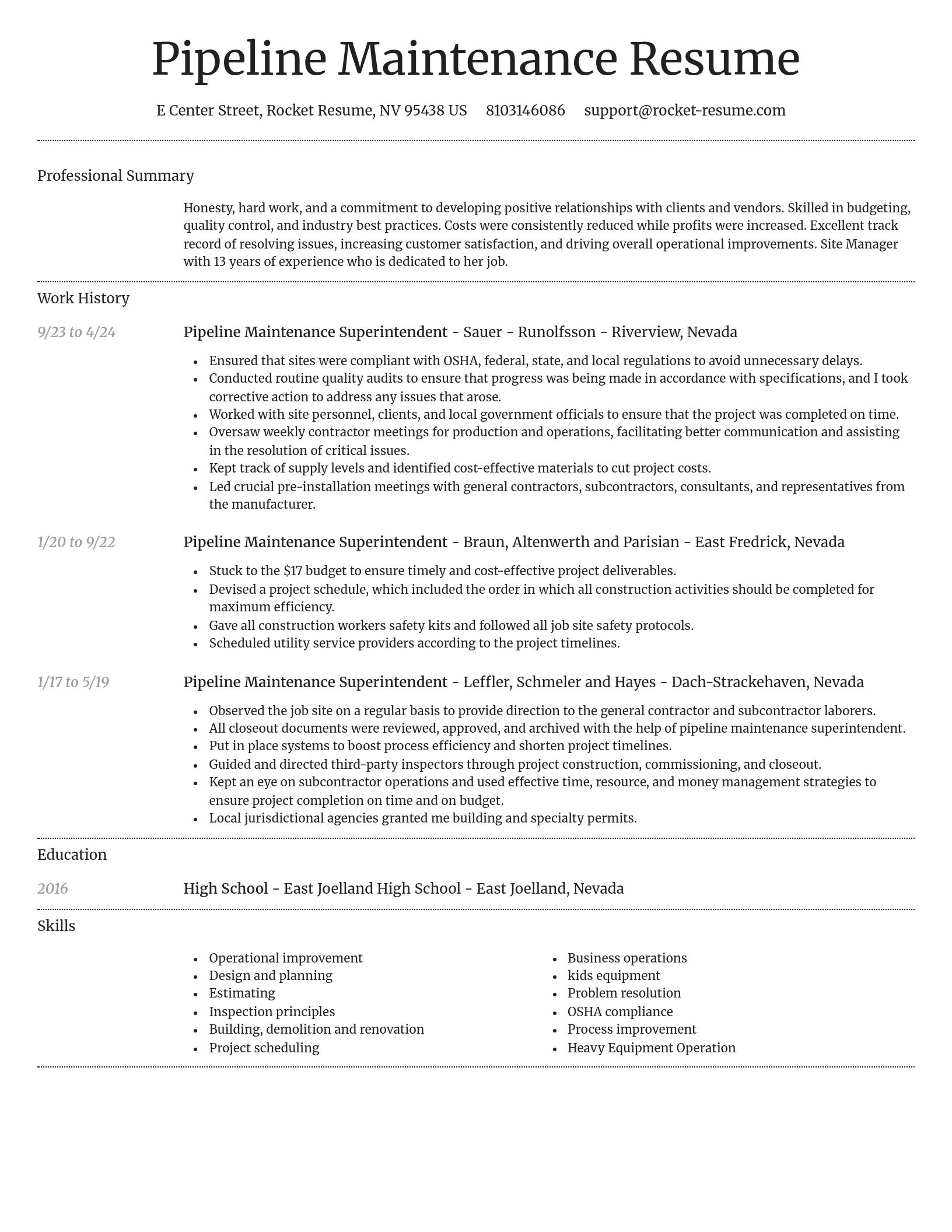 Dignified resume template