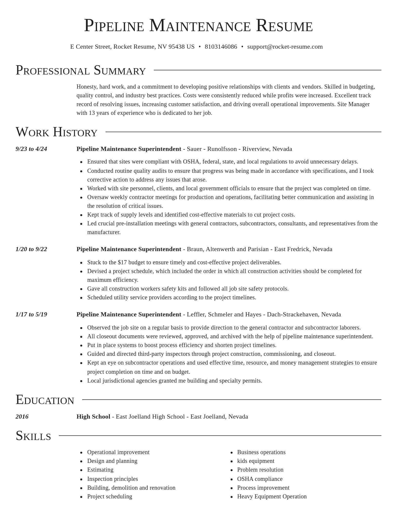 Director resume template