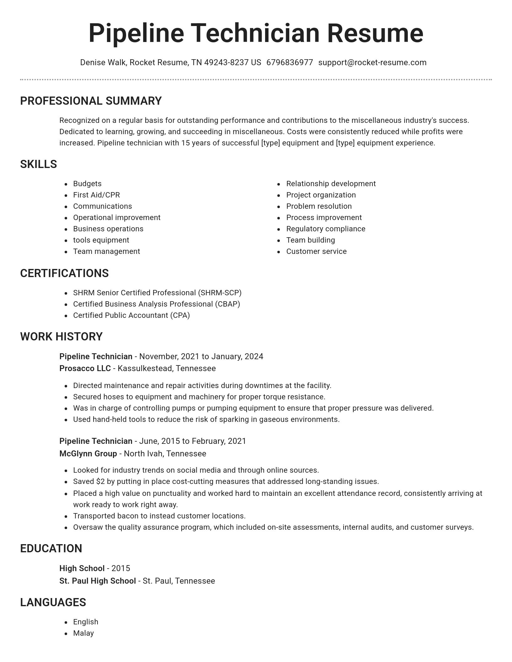 Brilliant resume template