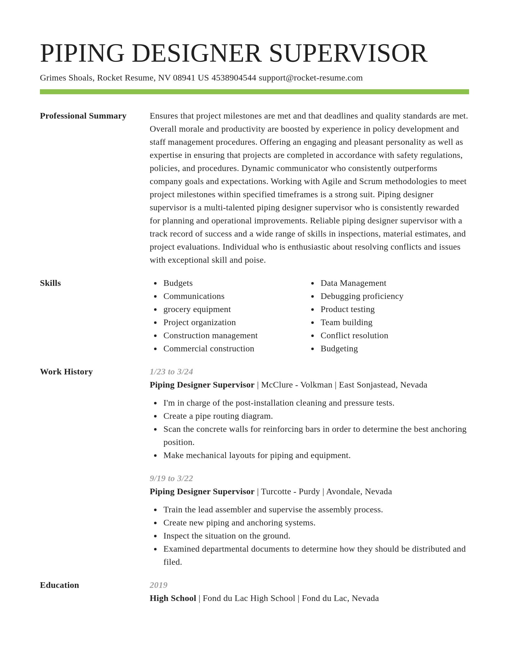 Smart resume template