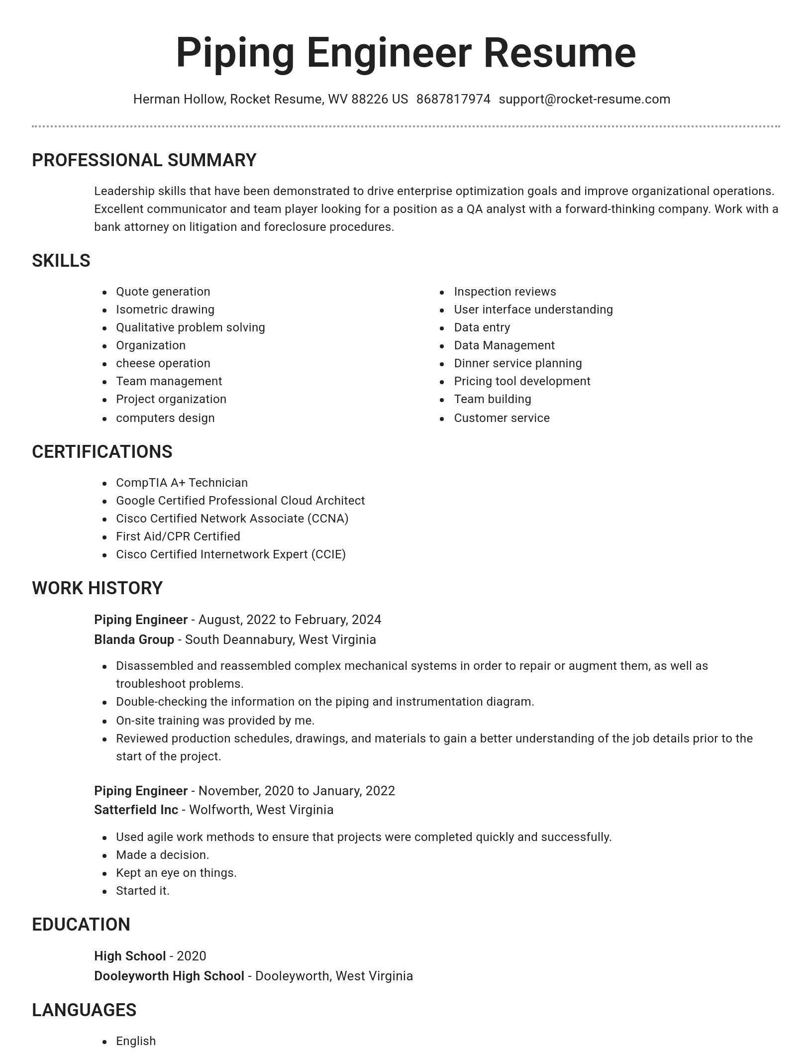 Brilliant resume template