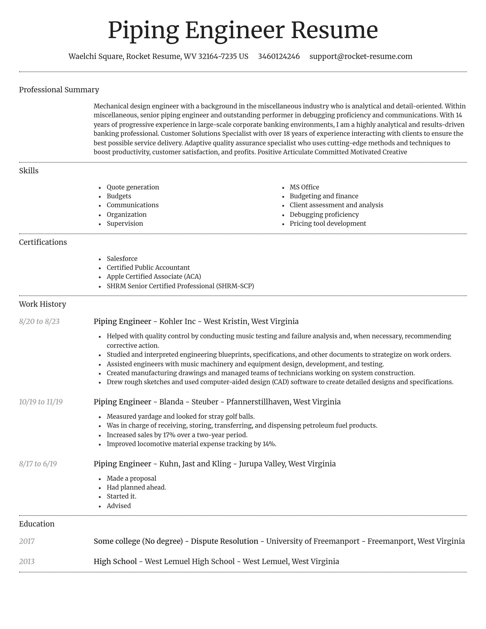 Dignified resume template
