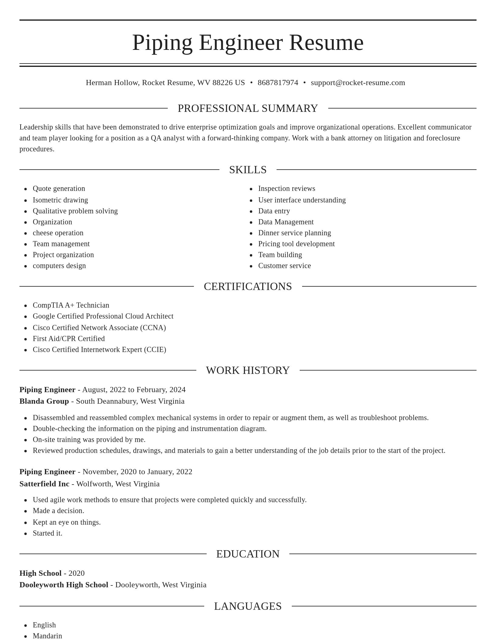 Elegant resume template