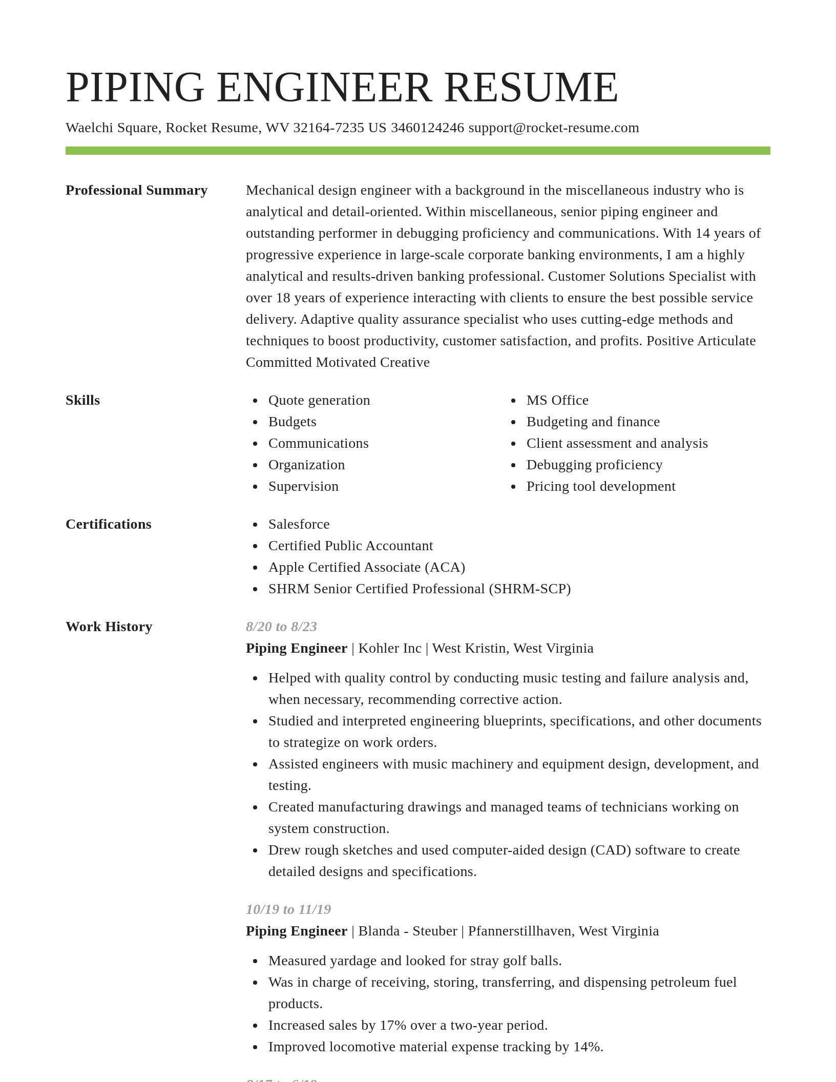 Smart resume template