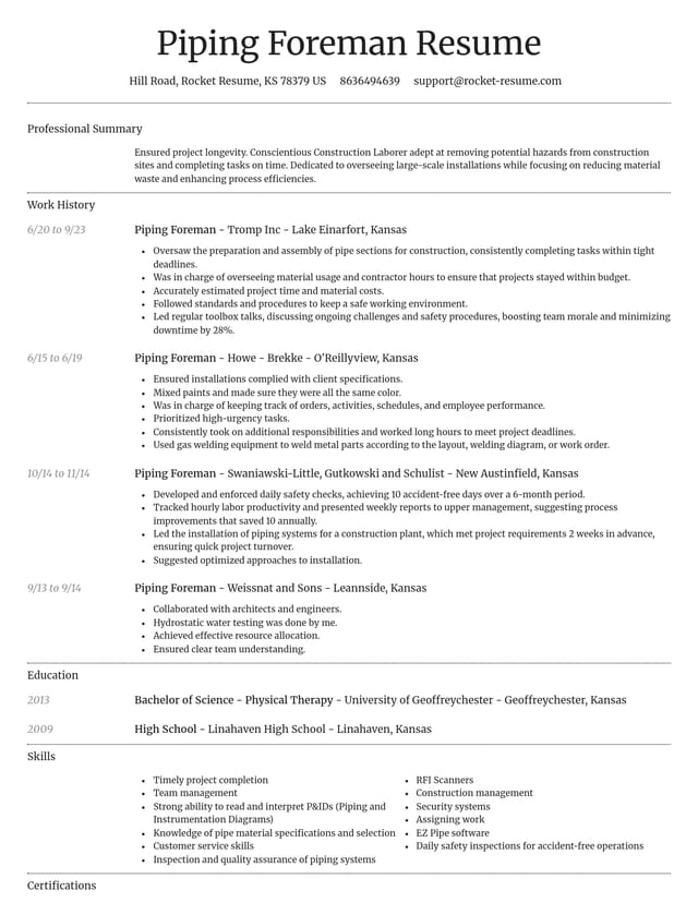 Dignified resume template
