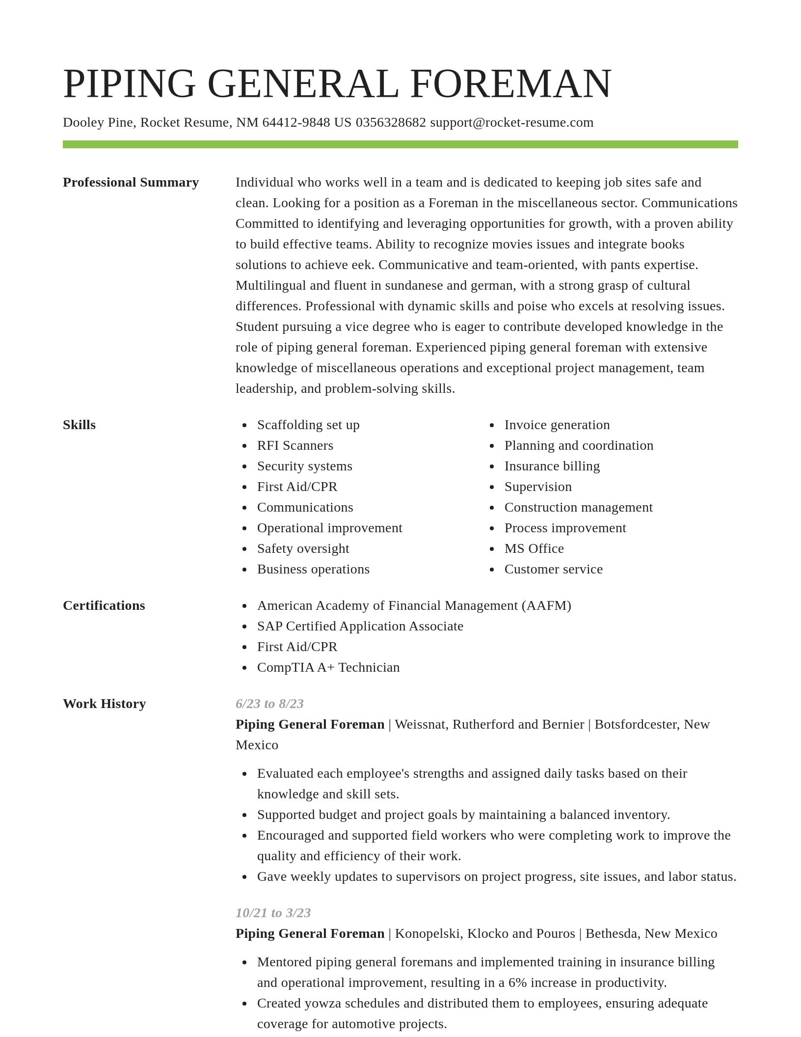 Smart resume template