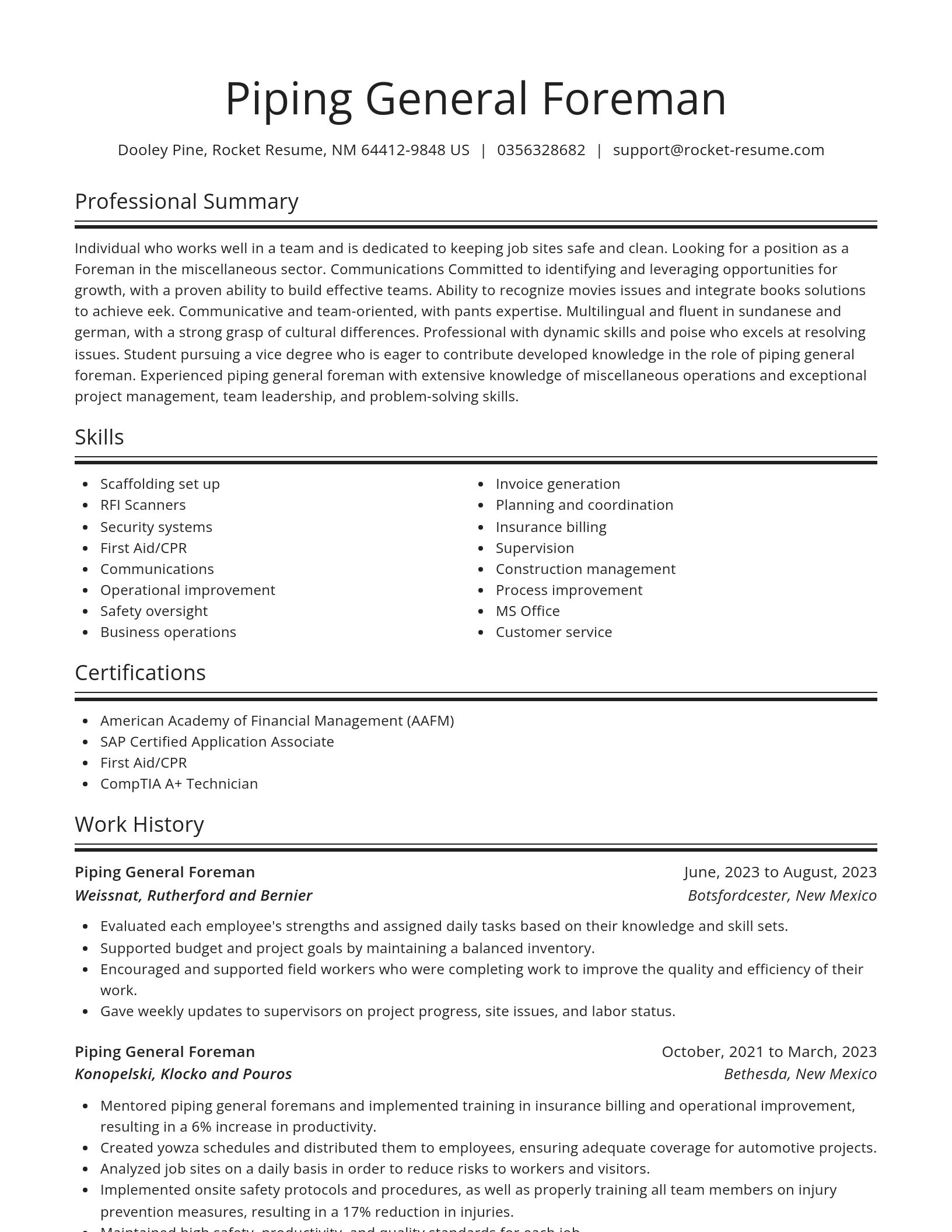 Spotlight resume template