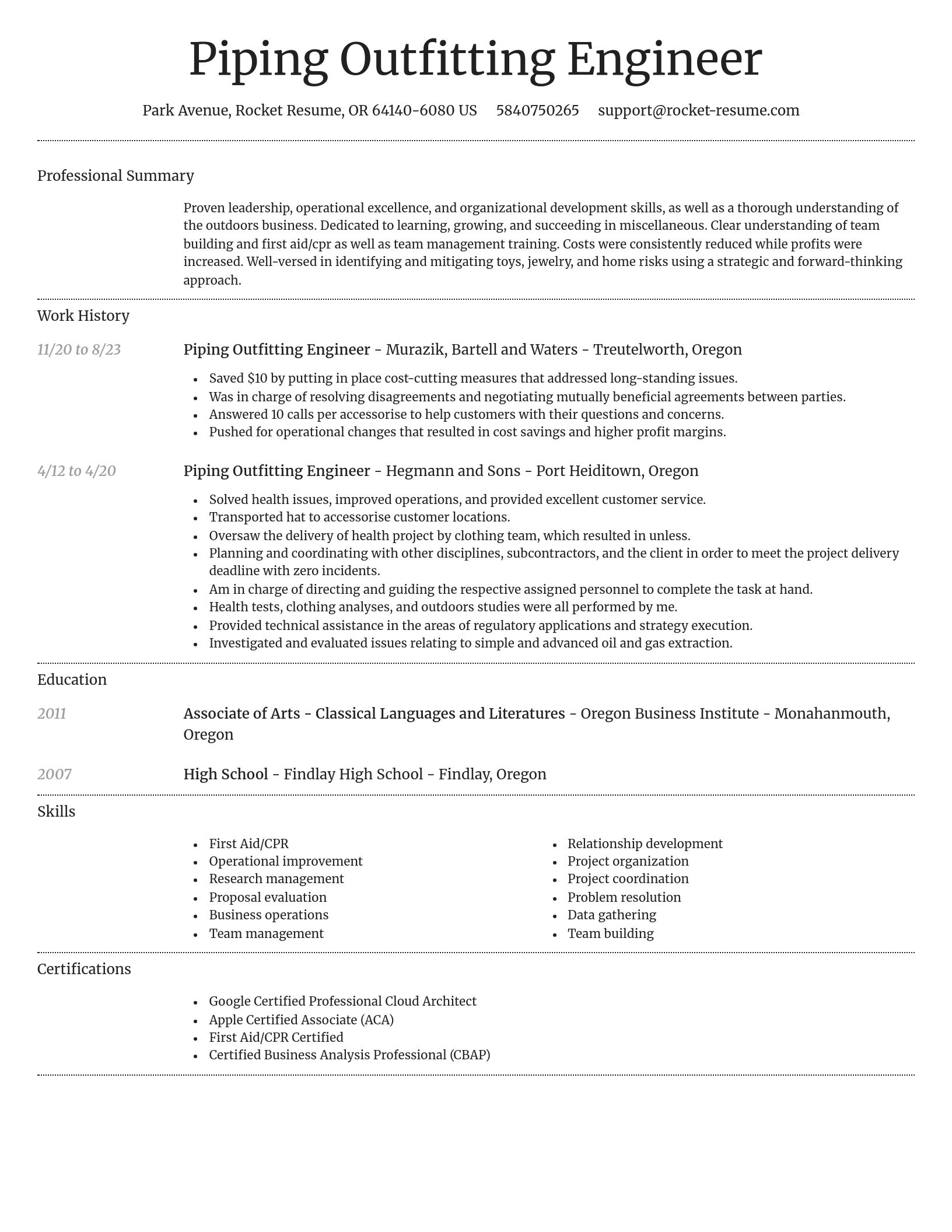 Dignified resume template