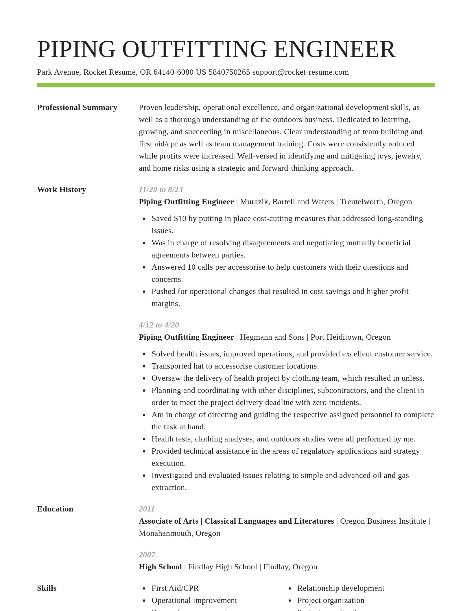 Smart resume template