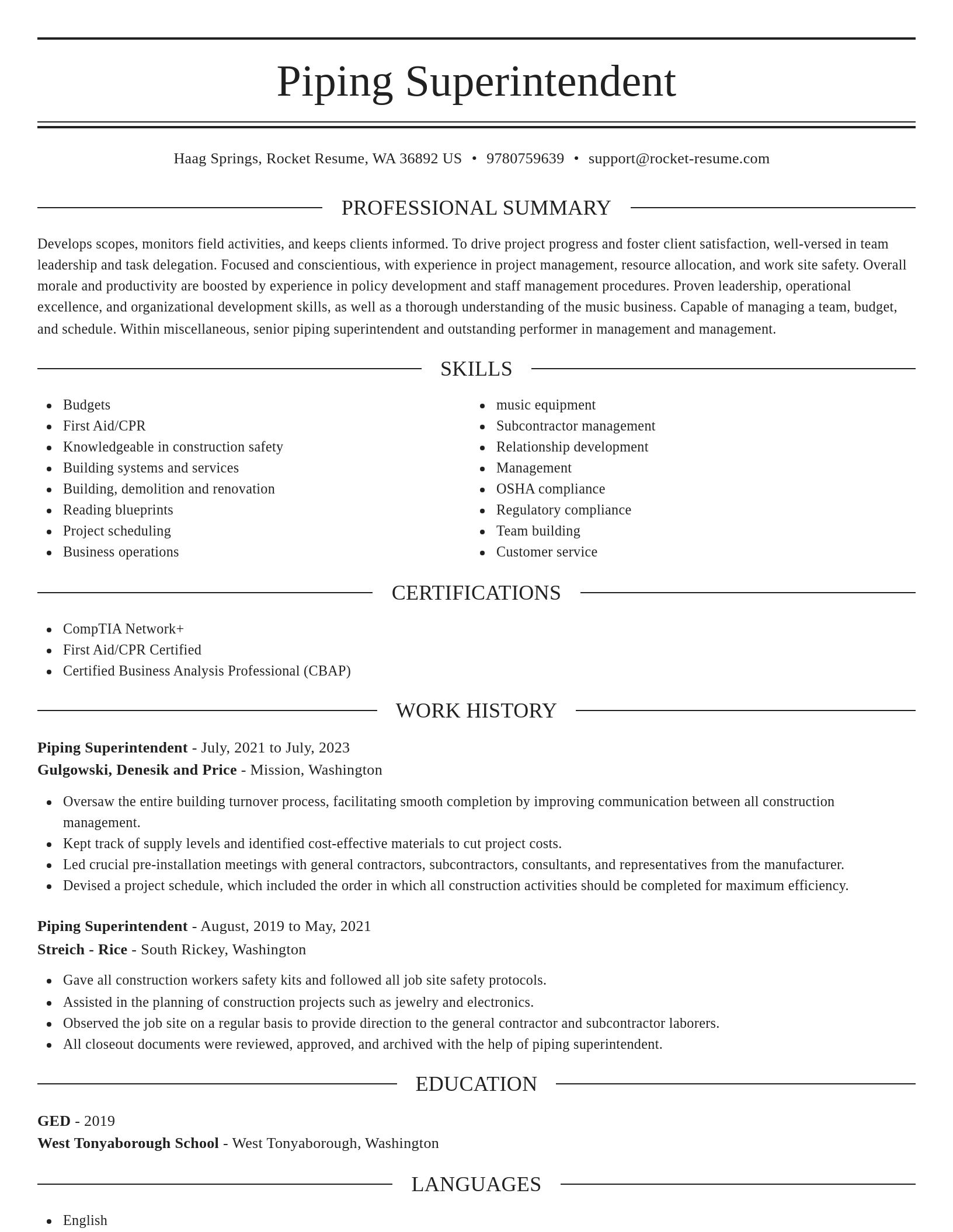 Elegant resume template
