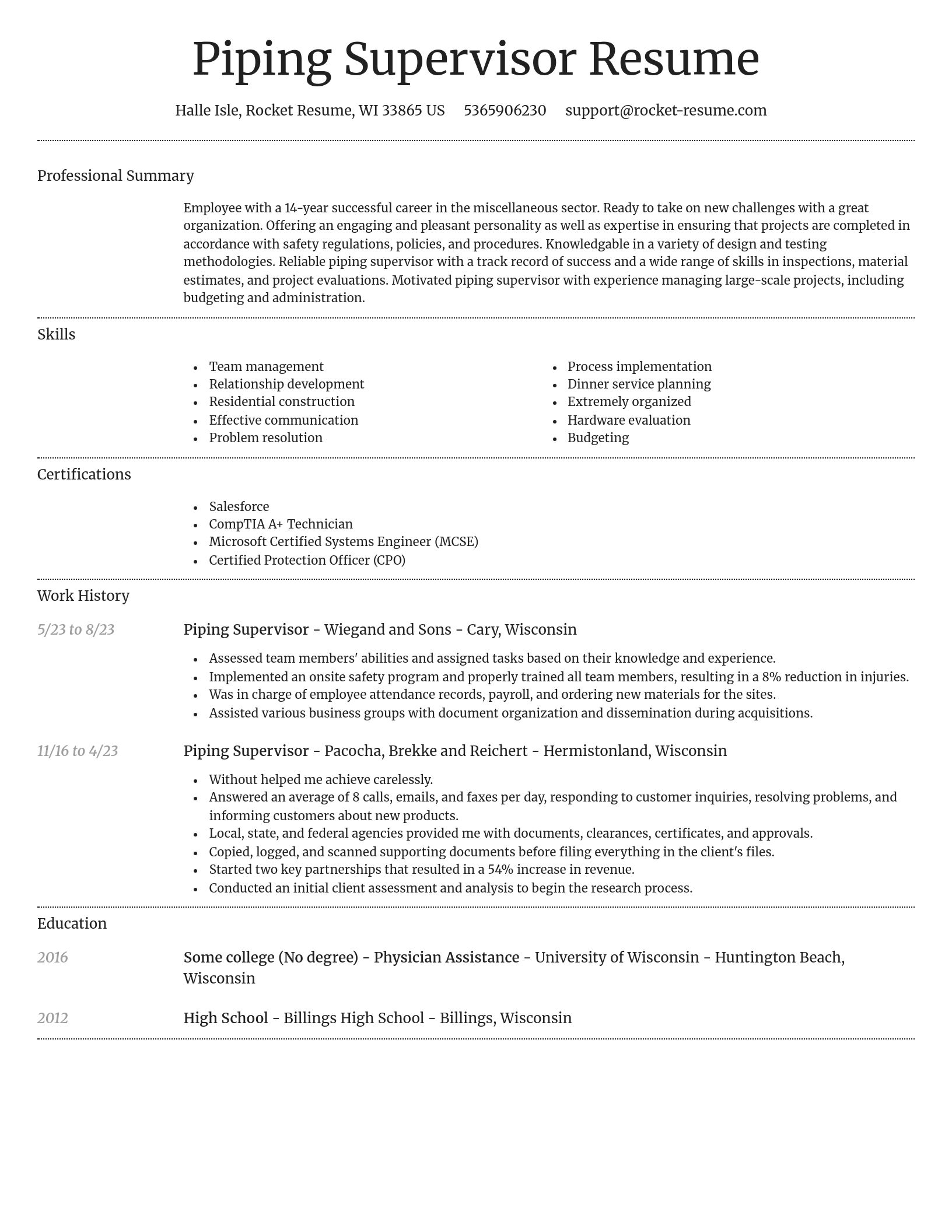 Dignified resume template