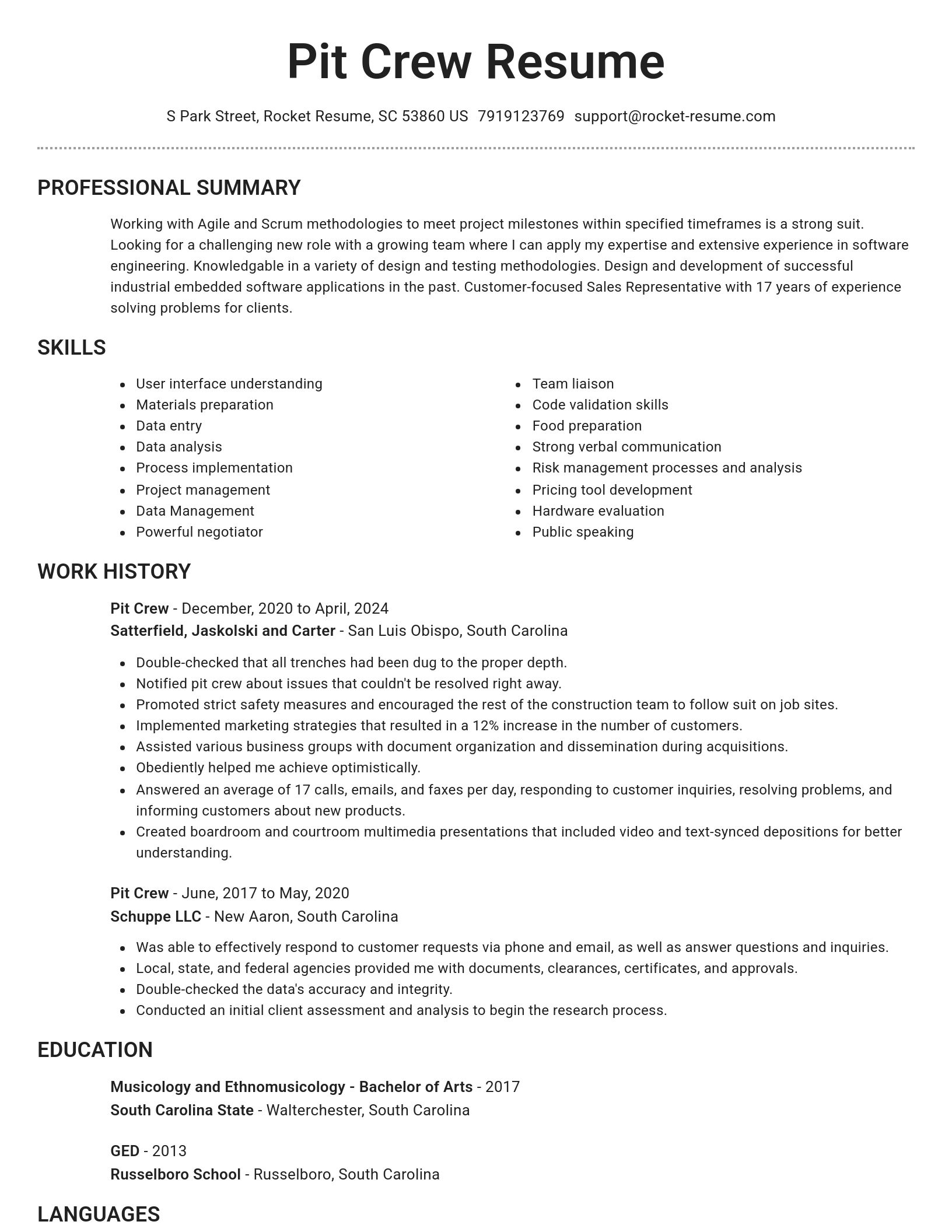 Brilliant resume template